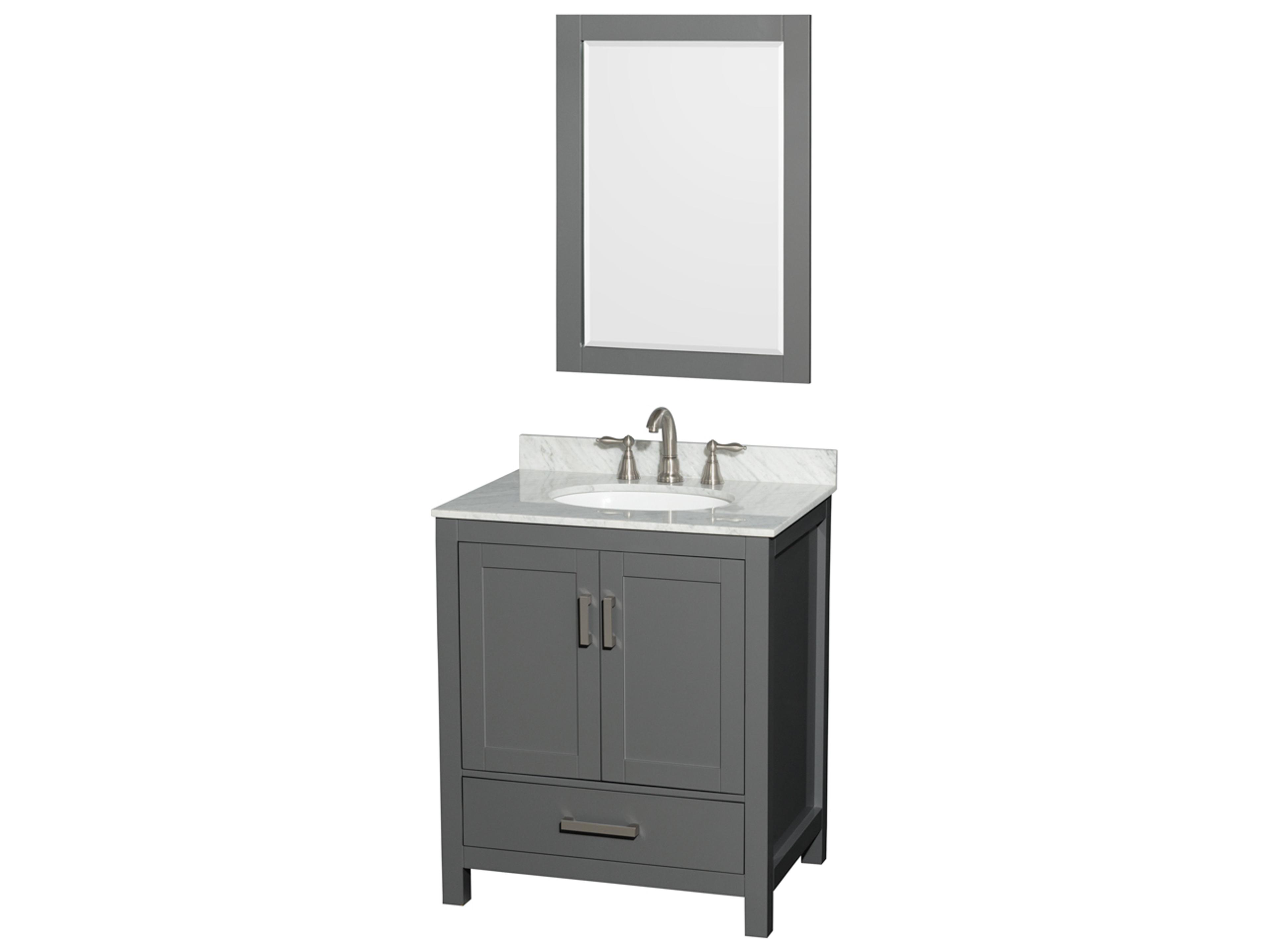 Wyndham Collection Sheffield 30" Dark Gray Vanity