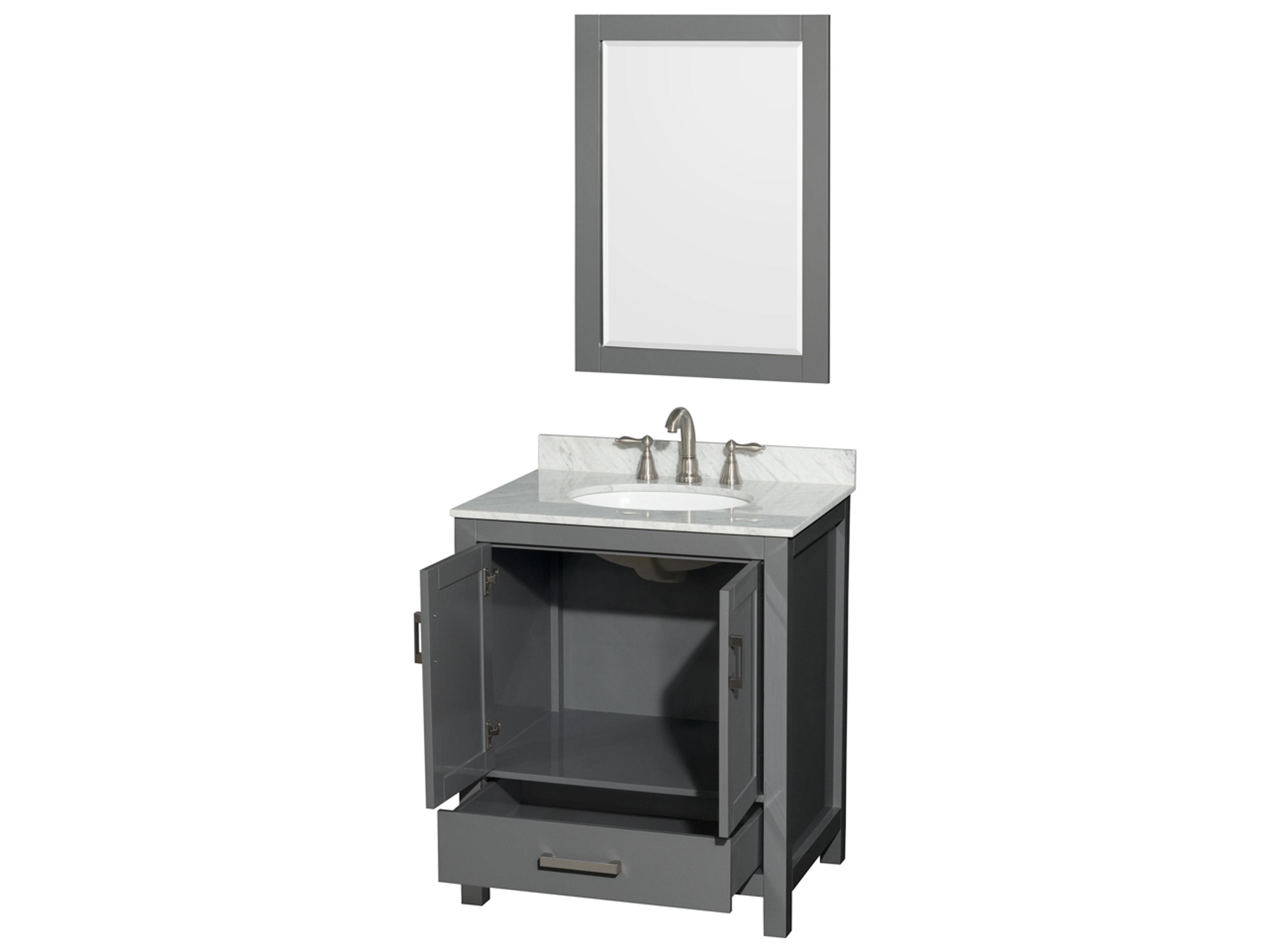 Wyndham Collection Sheffield 30" Dark Gray Vanity