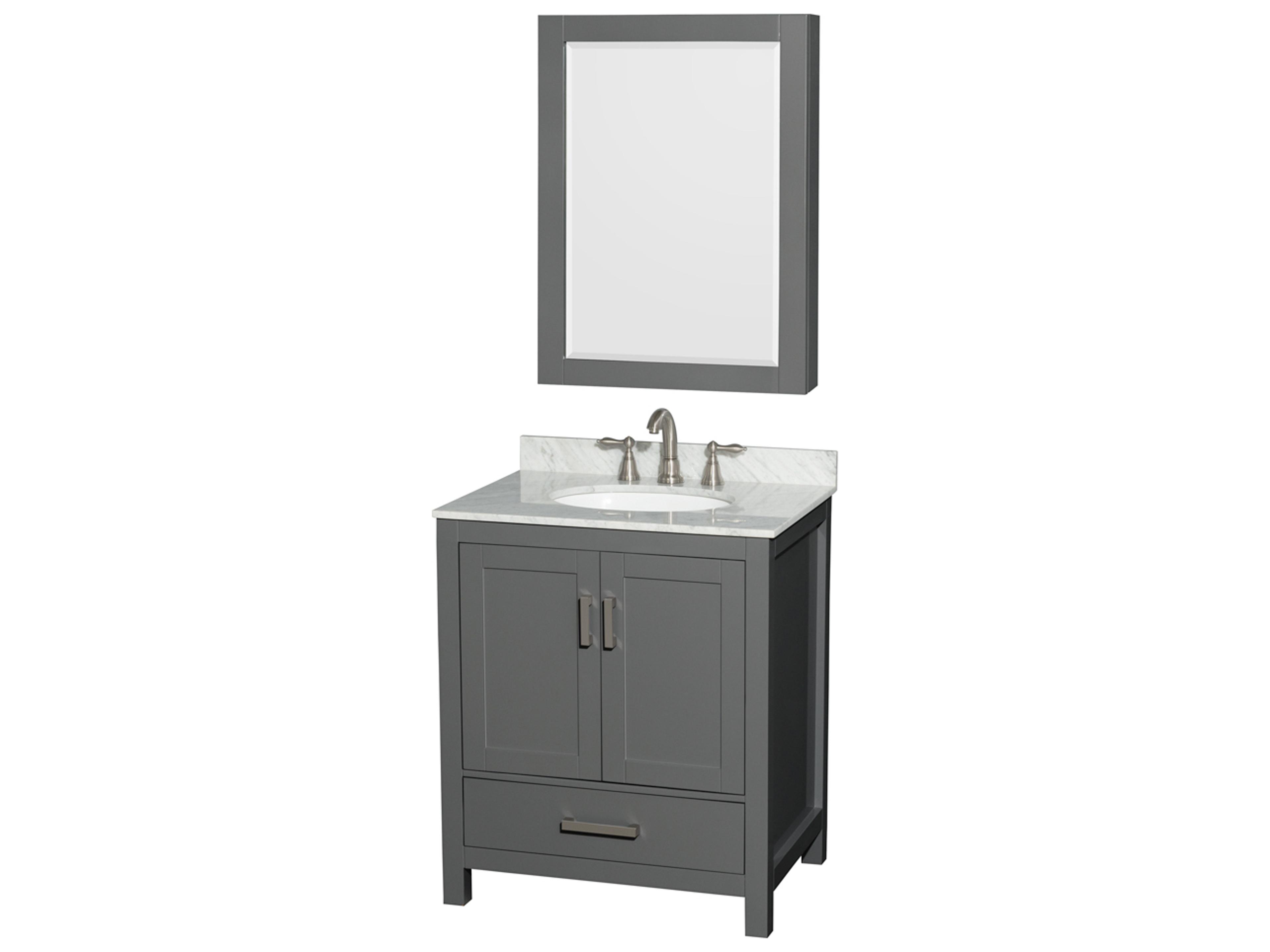 Wyndham Collection Sheffield 30" Dark Gray Vanity