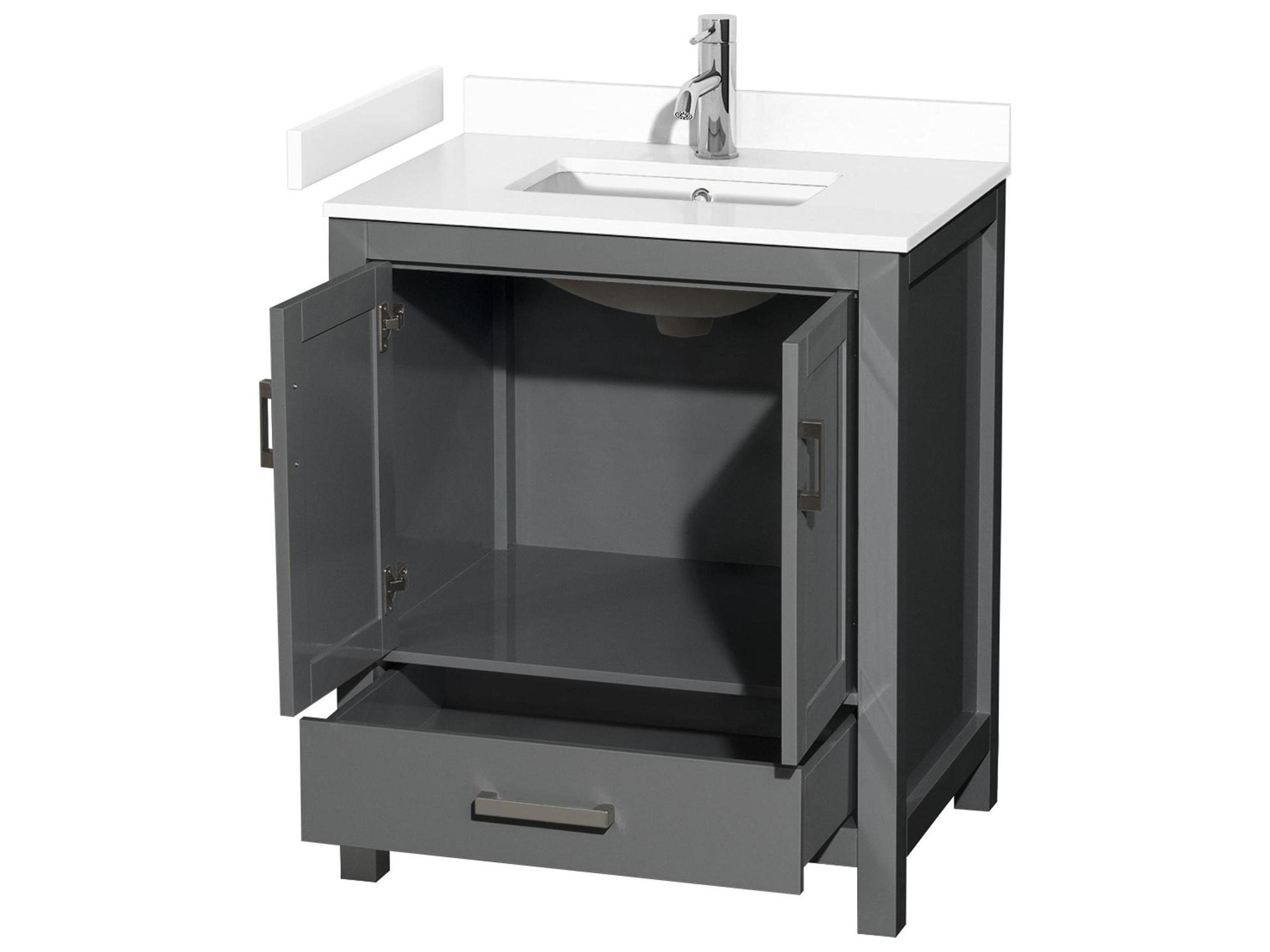 Wyndham Collection Sheffield 30" Dark Gray Vanity