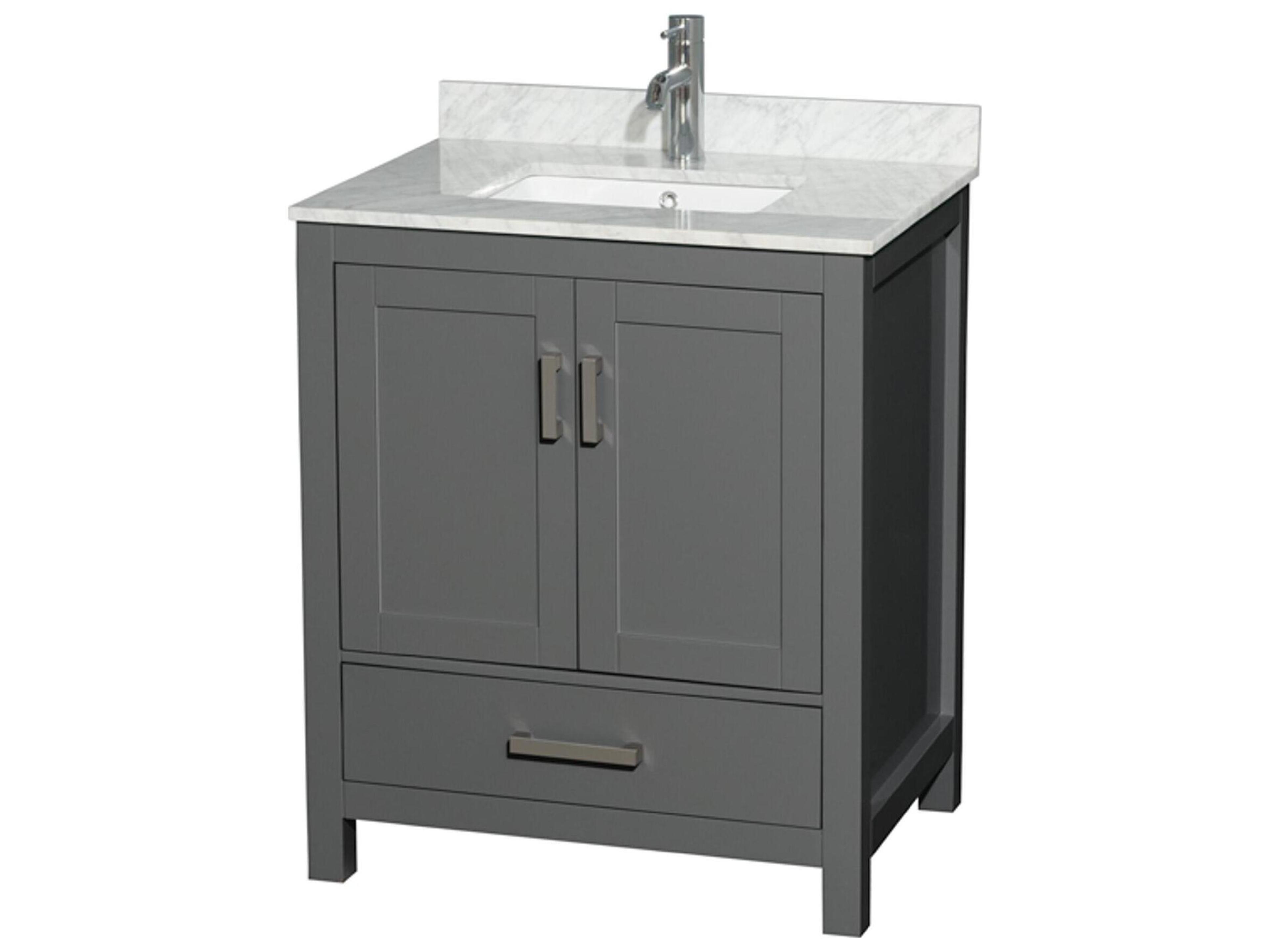 Wyndham Collection Sheffield 30" Dark Gray Vanity