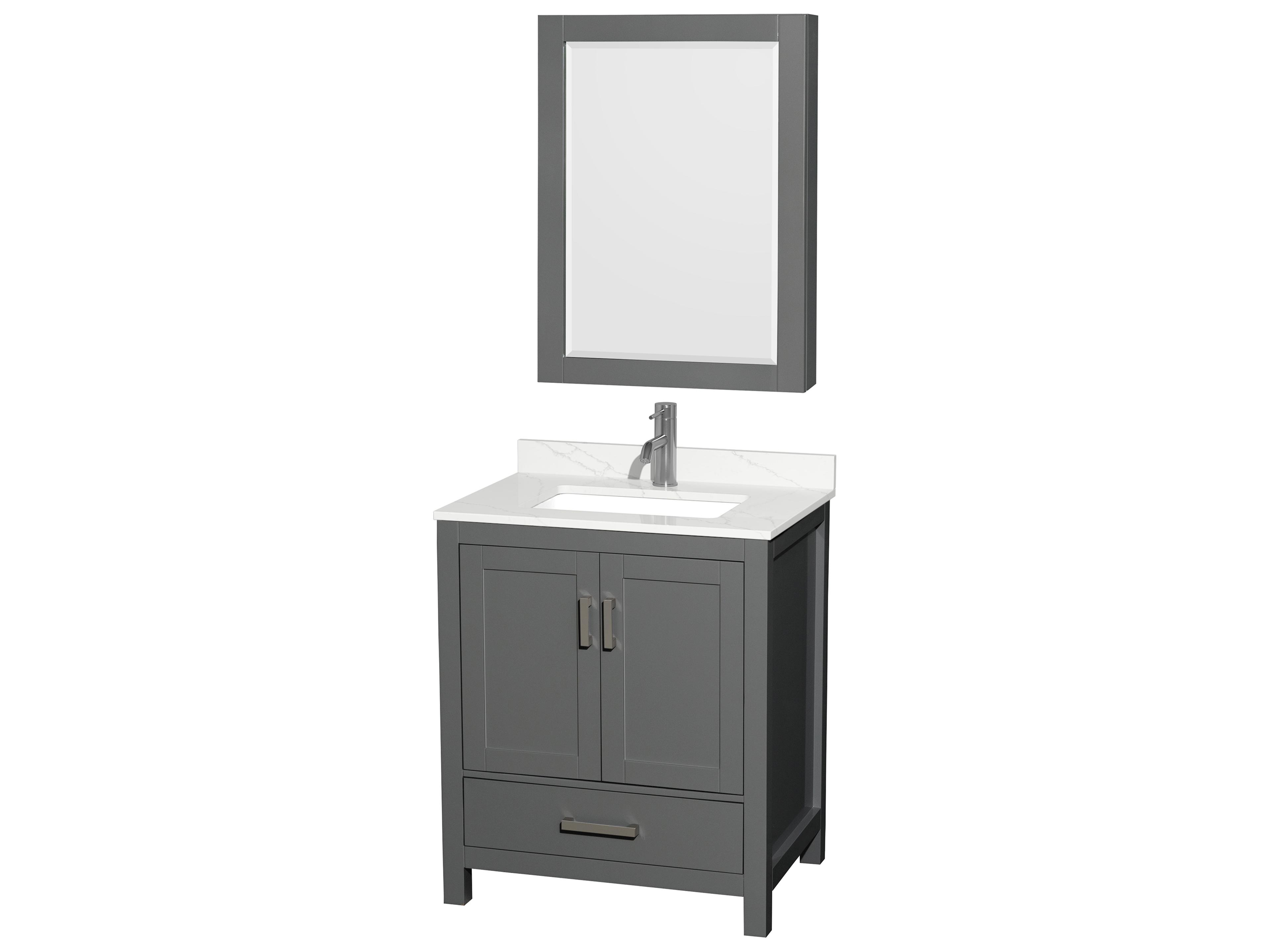 Sheffield 30" Dark Gray Vanity with Medicine Cabinet
