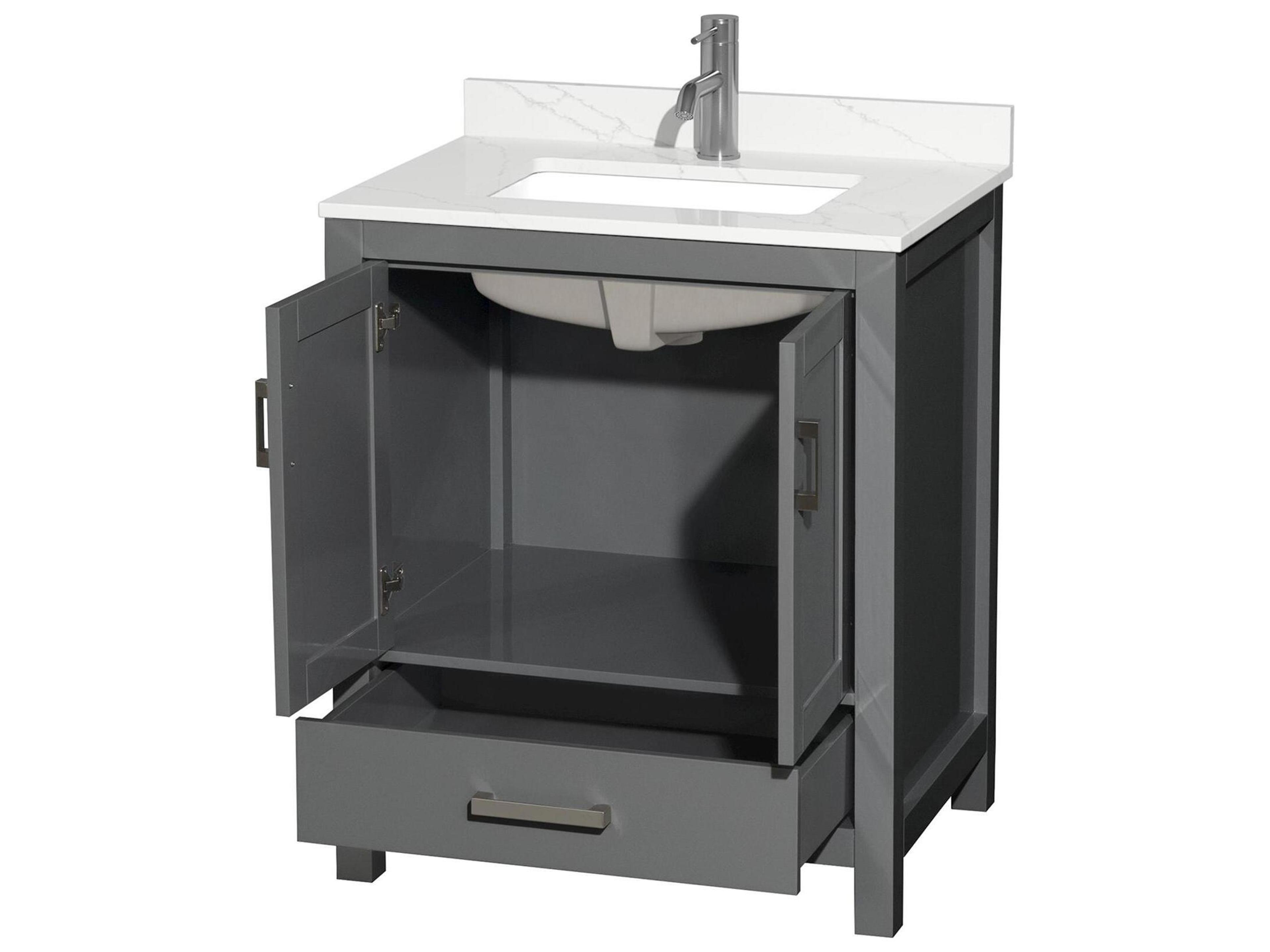 Wyndham Collection Sheffield 30" Dark Gray Vanity