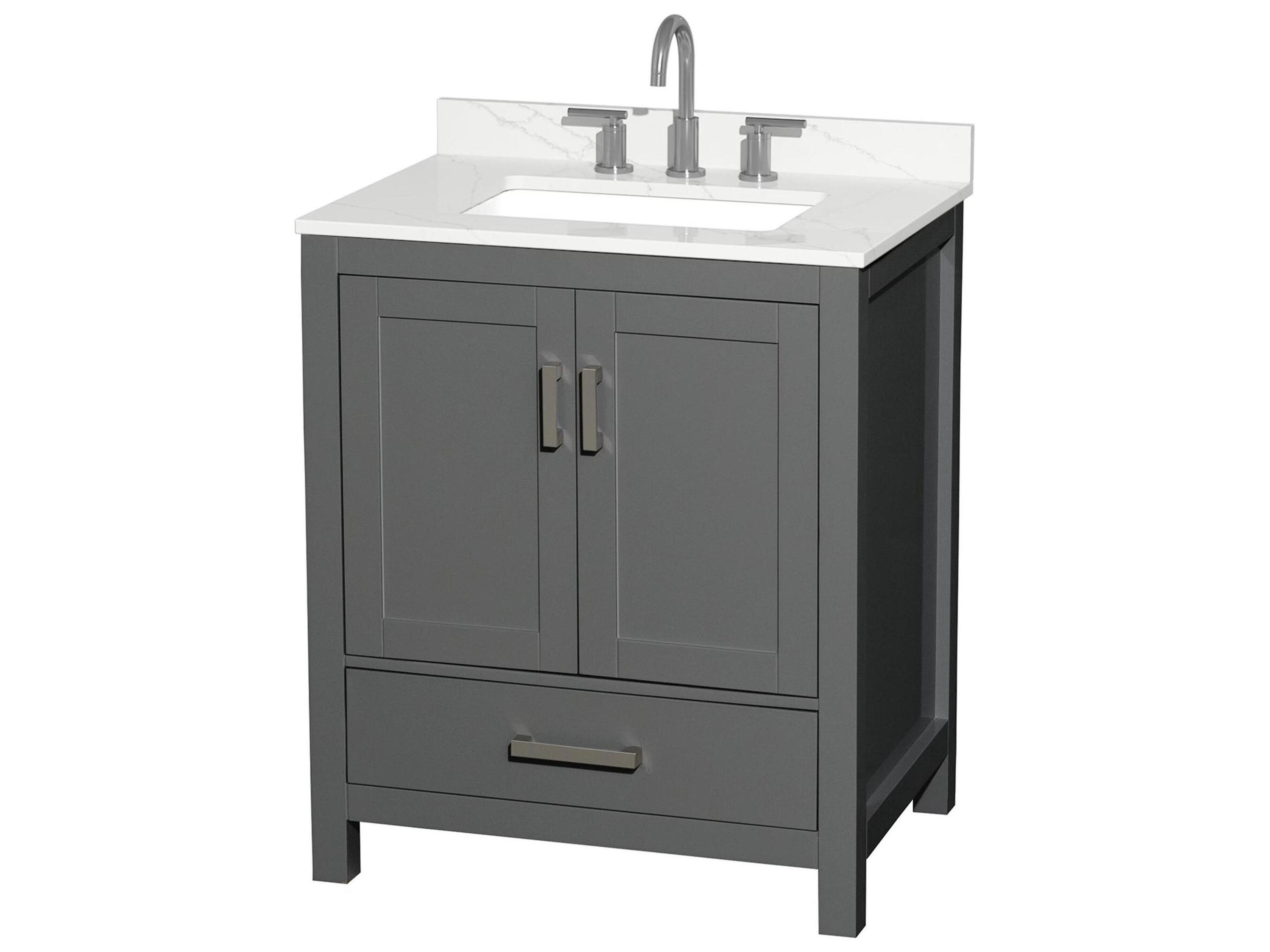 Wyndham Collection Sheffield 30" Dark Gray Vanity