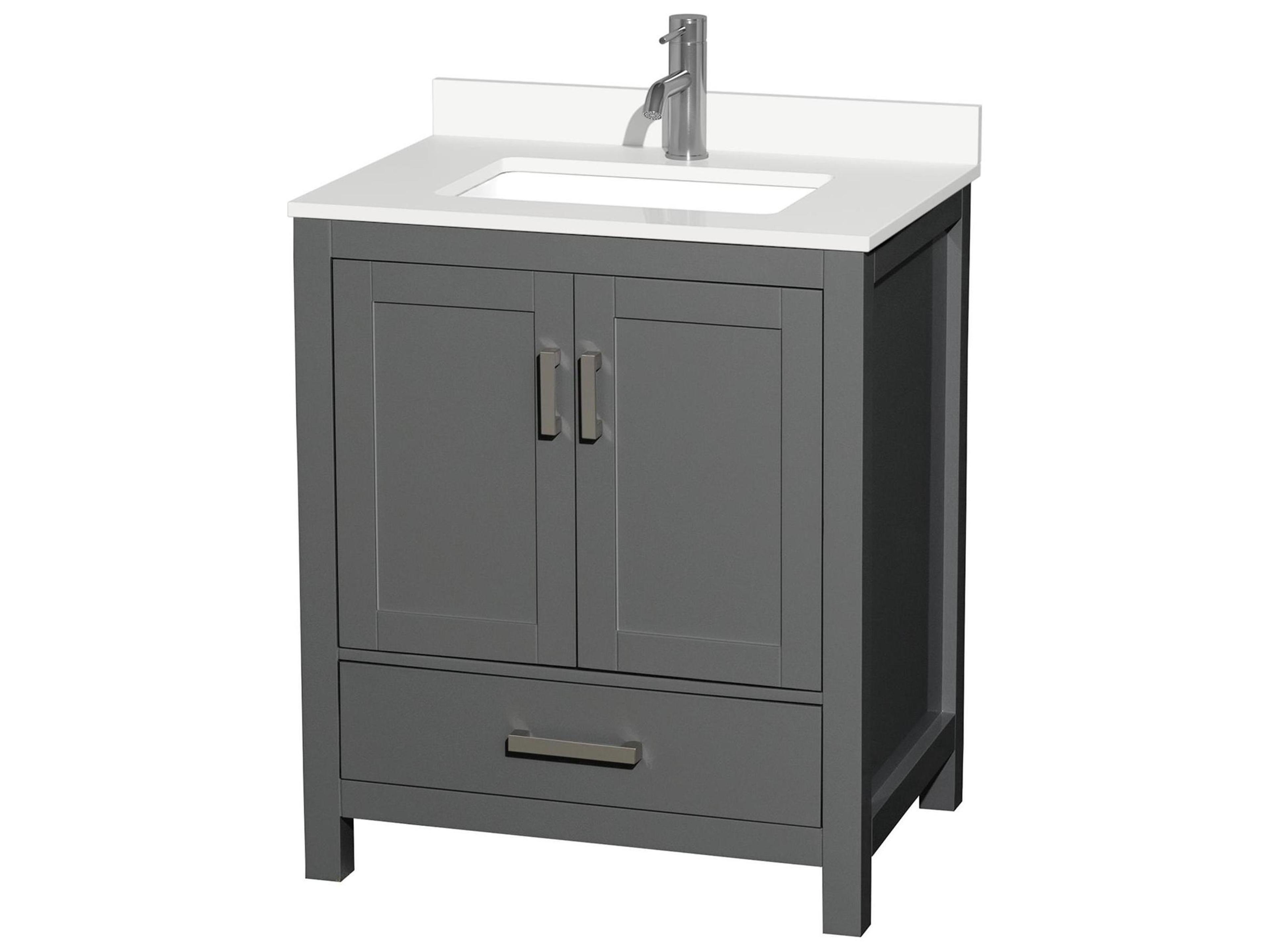 Wyndham Collection Sheffield 30" Dark Gray Vanity