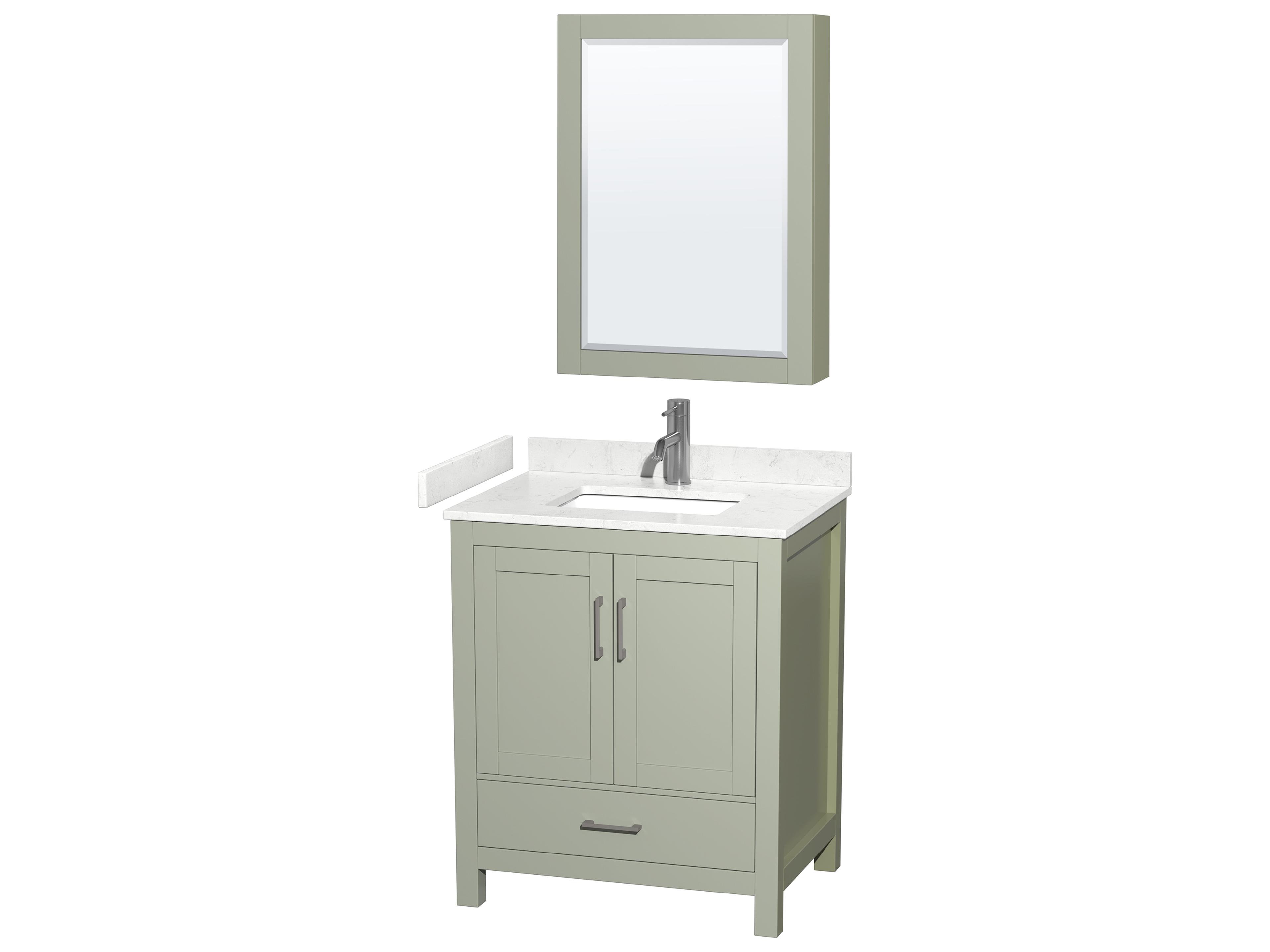 Sheffield 30" Light Green Vanity with Medicine Cabinet