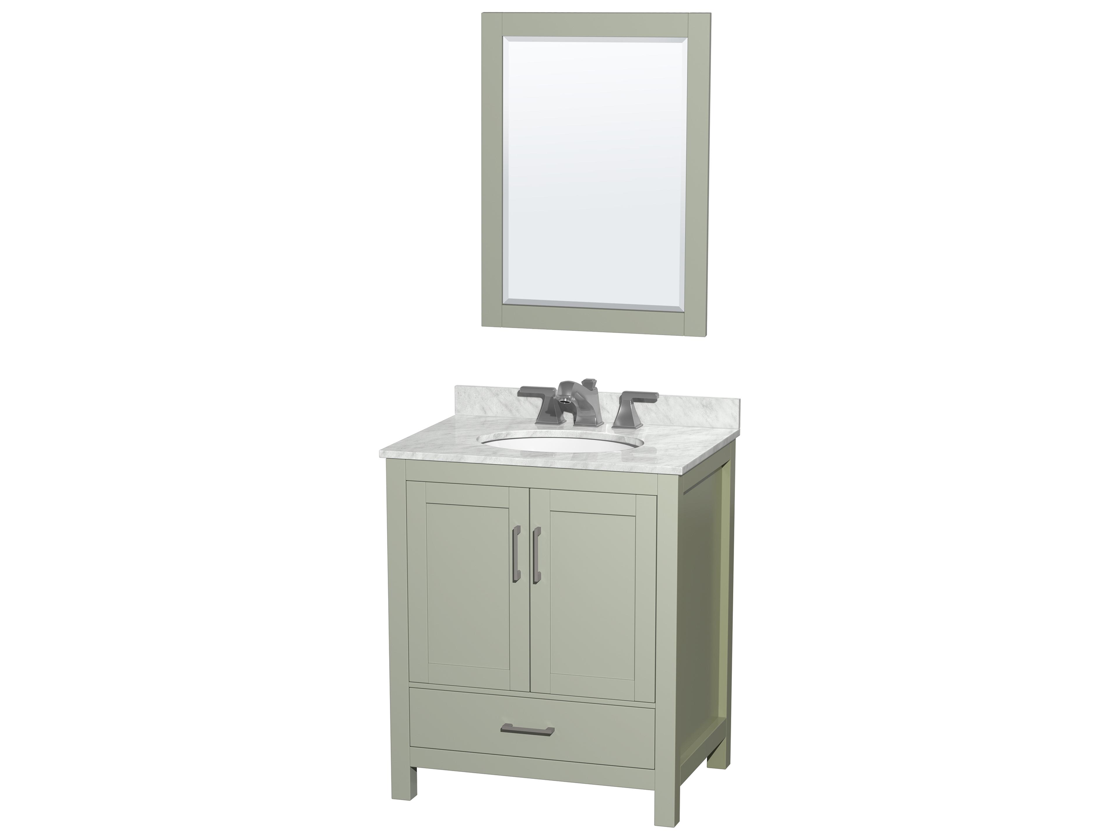 Wyndham Collection Sheffield 30" Light Green Vanity