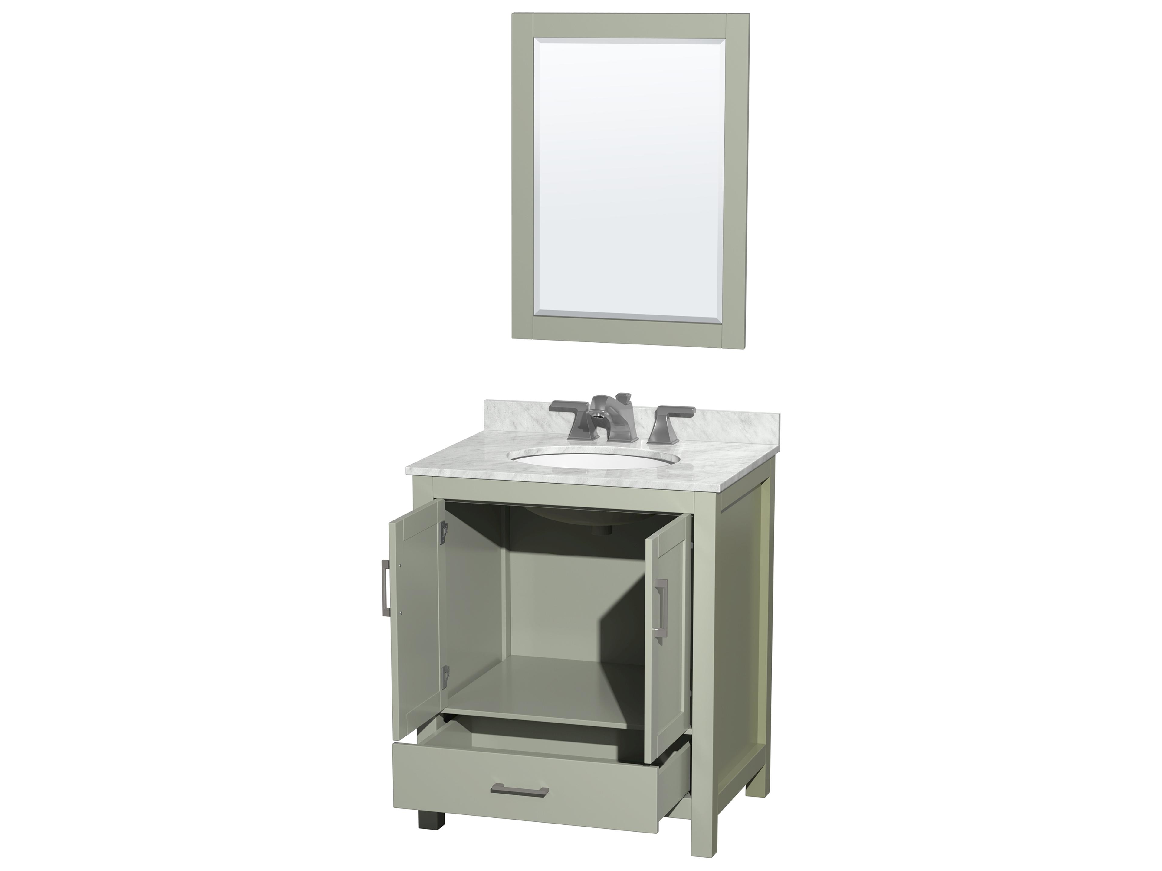 Wyndham Collection Sheffield 30" Light Green Vanity