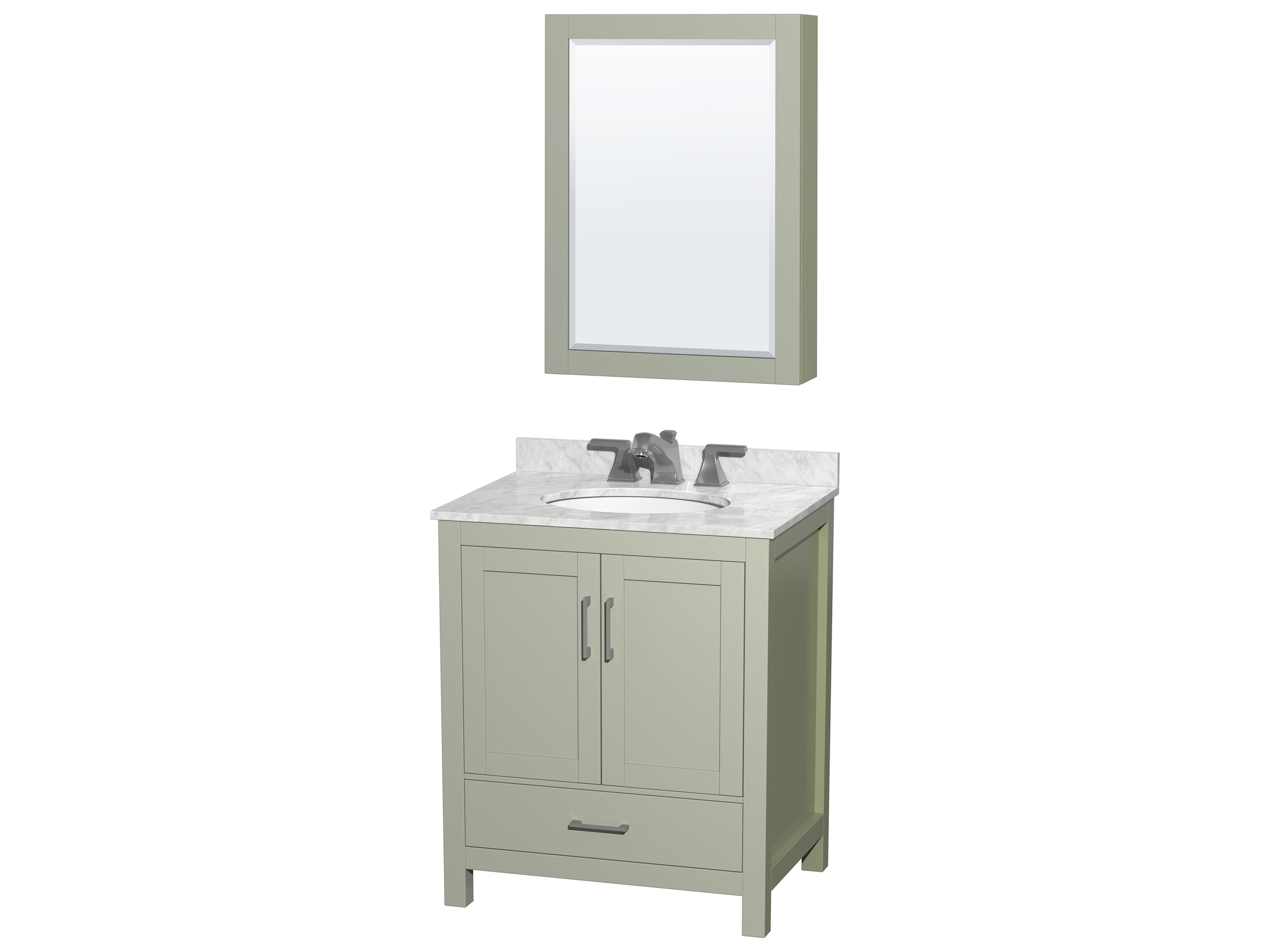 Wyndham Collection Sheffield 30" Light Green Vanity