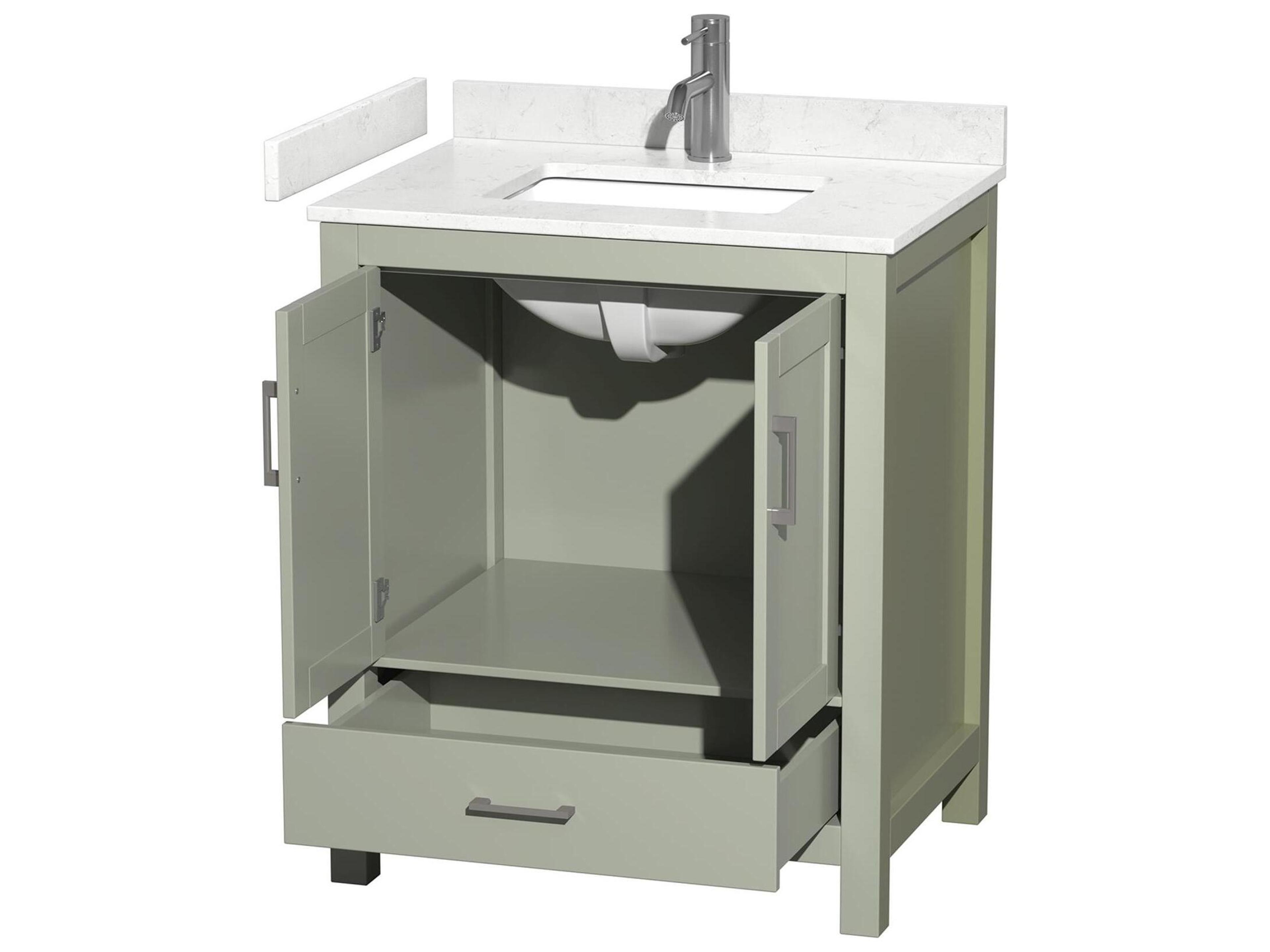 Wyndham Collection Sheffield 30" Light Green Vanity