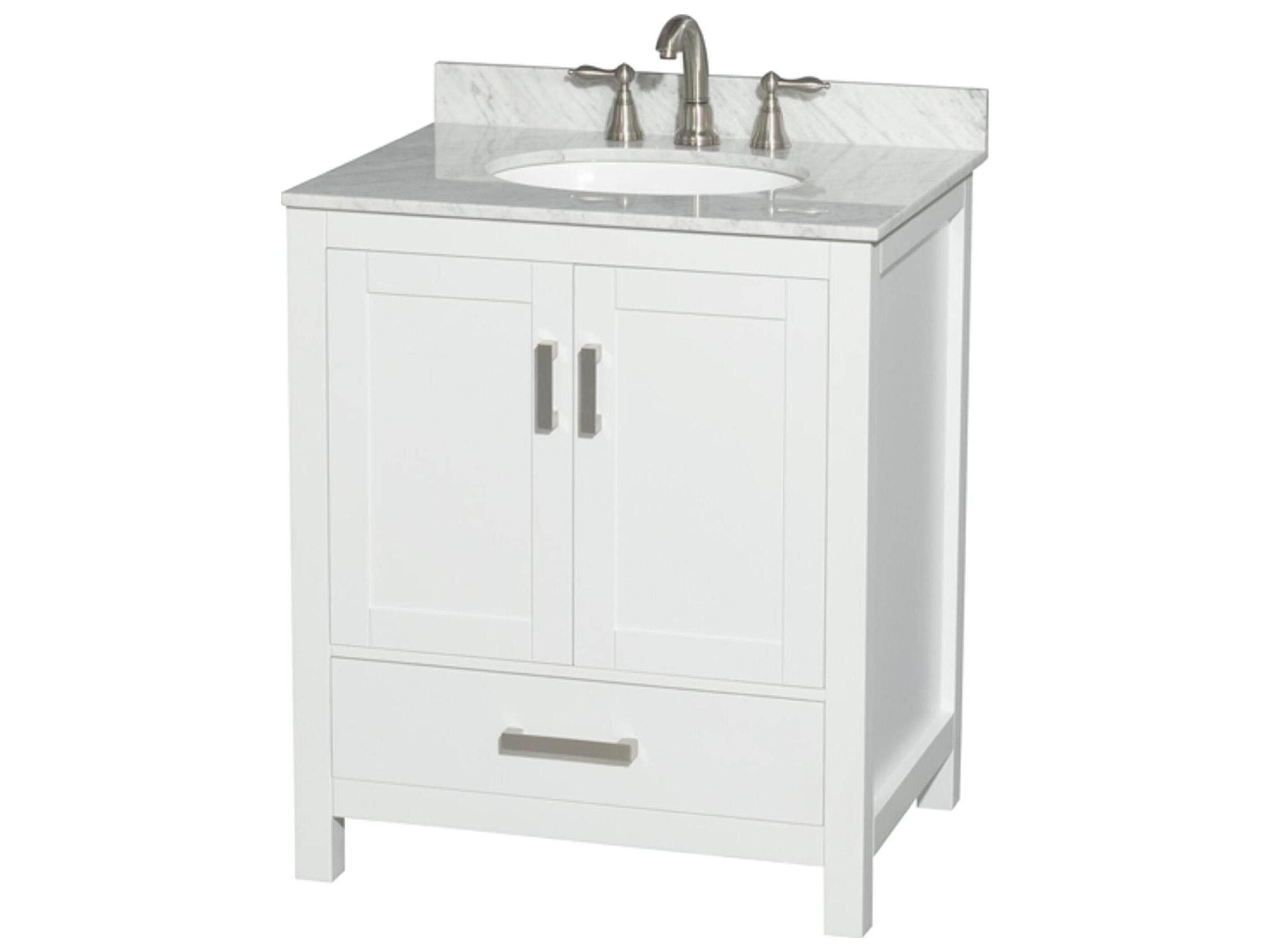 Wyndham Collection Sheffield 30" White Vanity