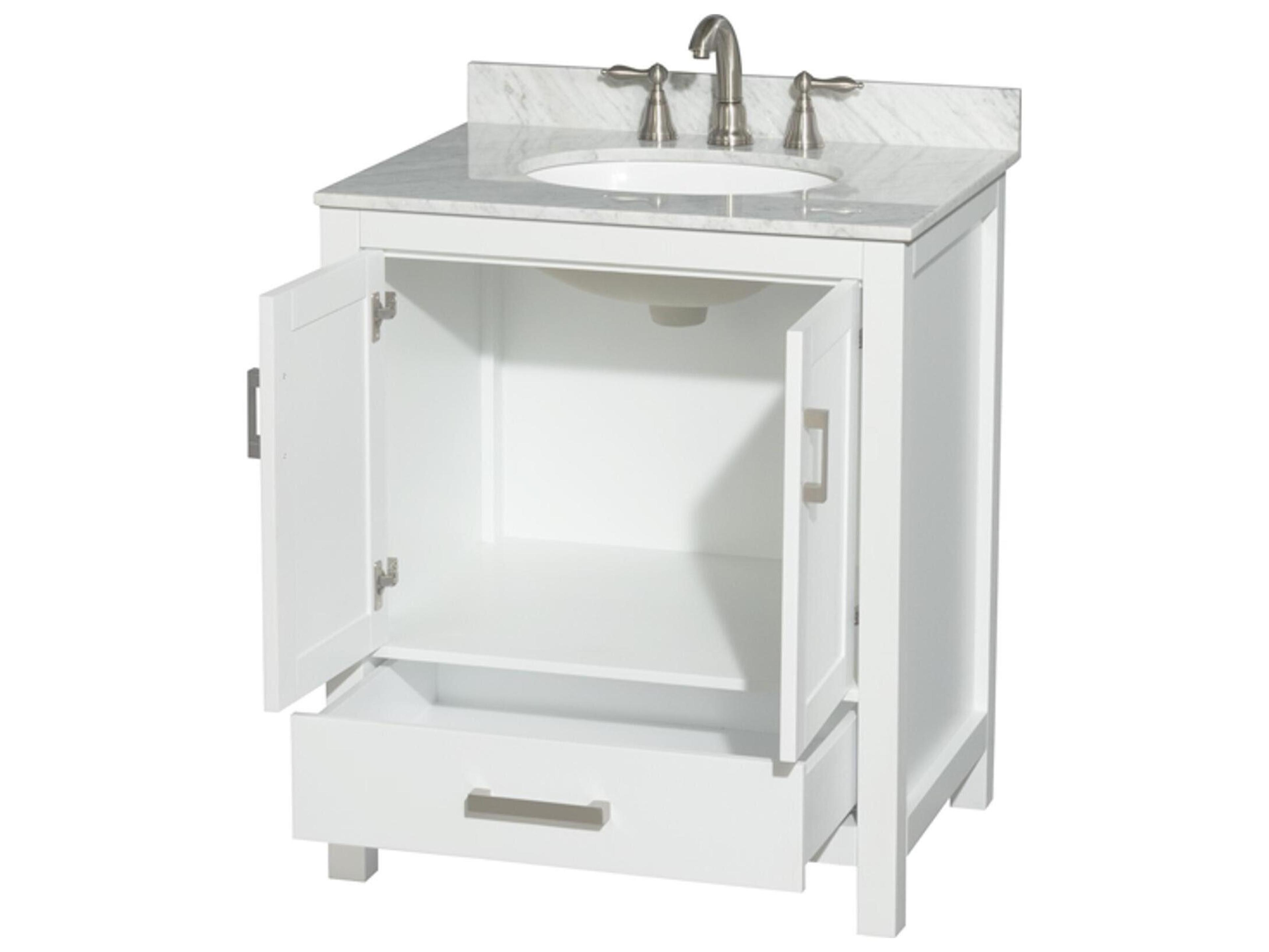 Wyndham Collection Sheffield 30" White Vanity