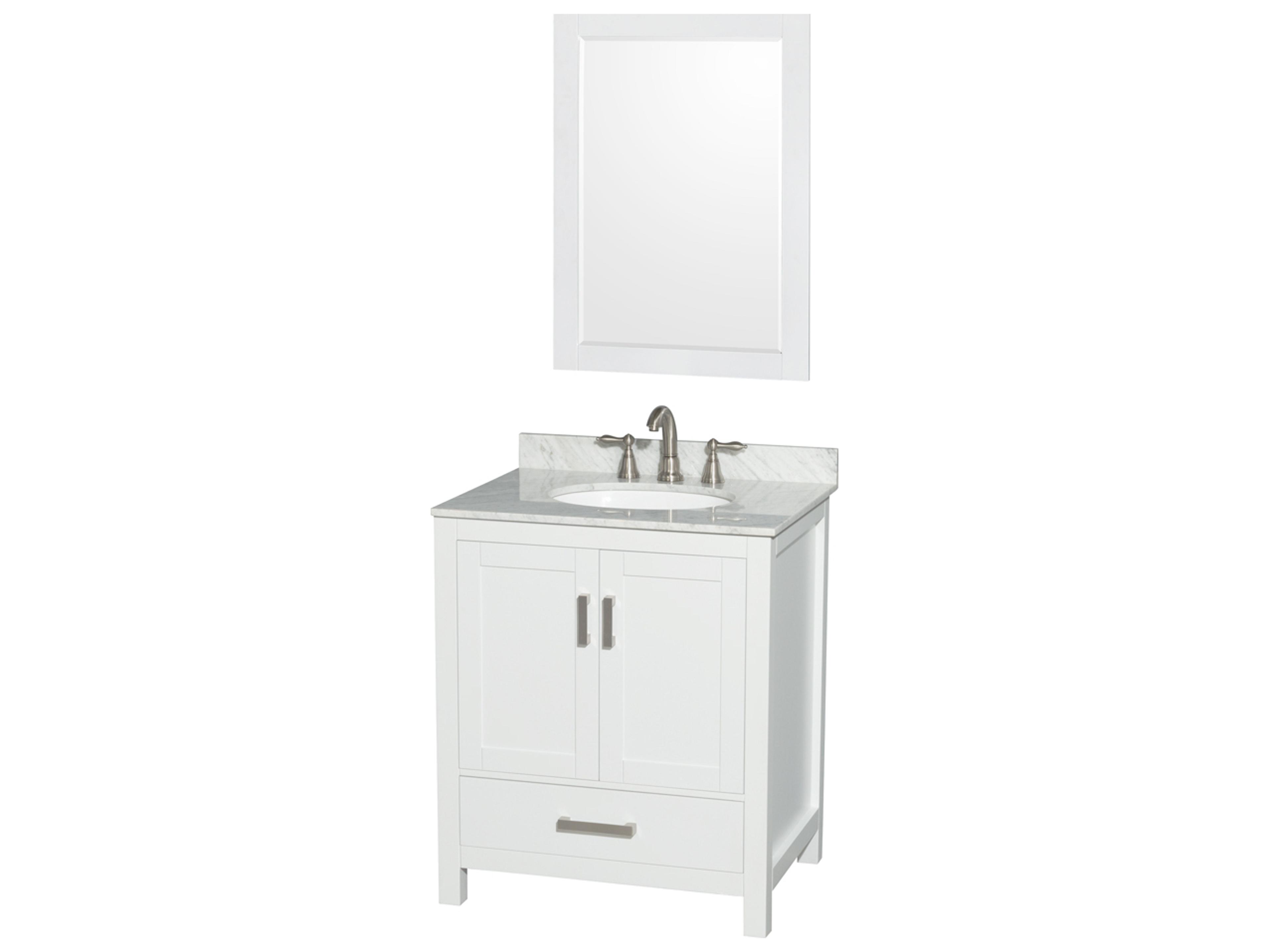 Wyndham Collection Sheffield 30" White Vanity