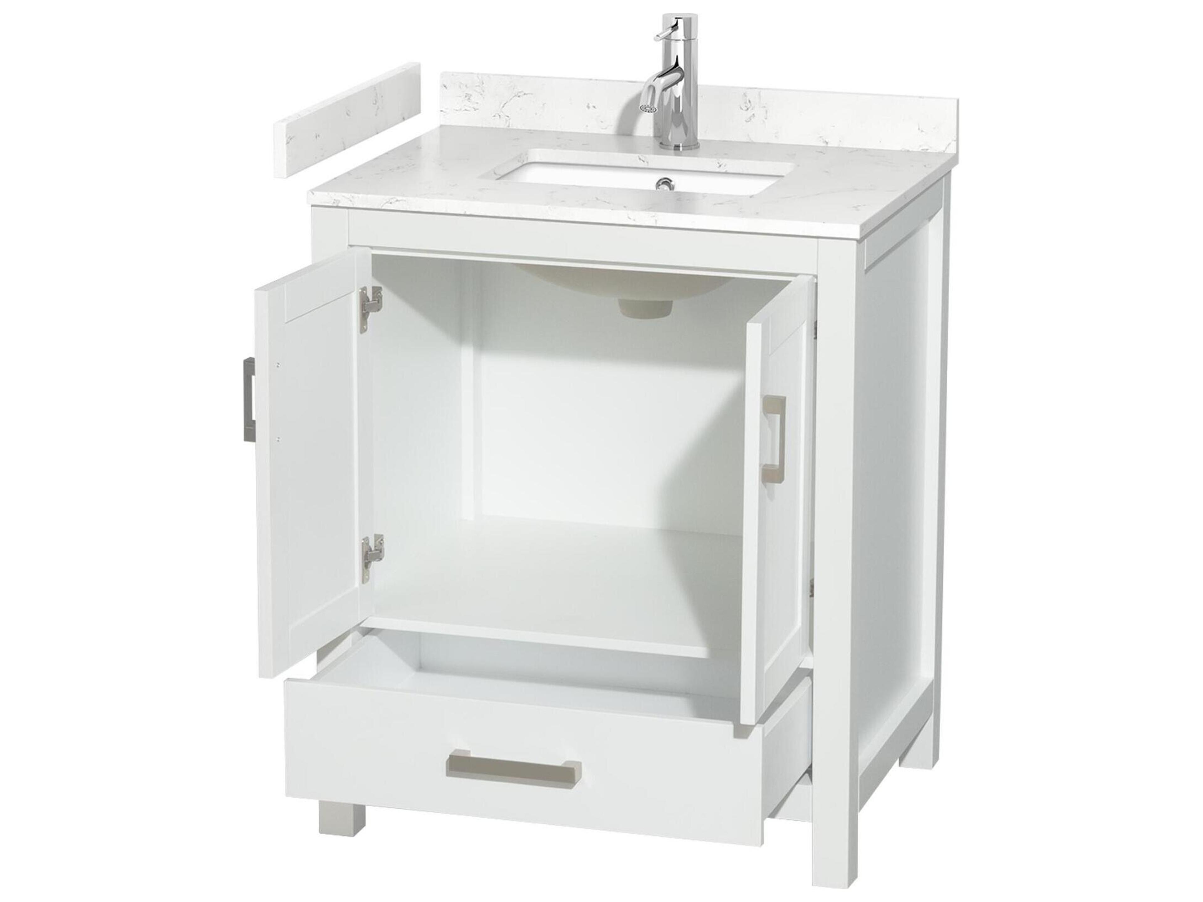 Wyndham Collection Sheffield 30" White Vanity