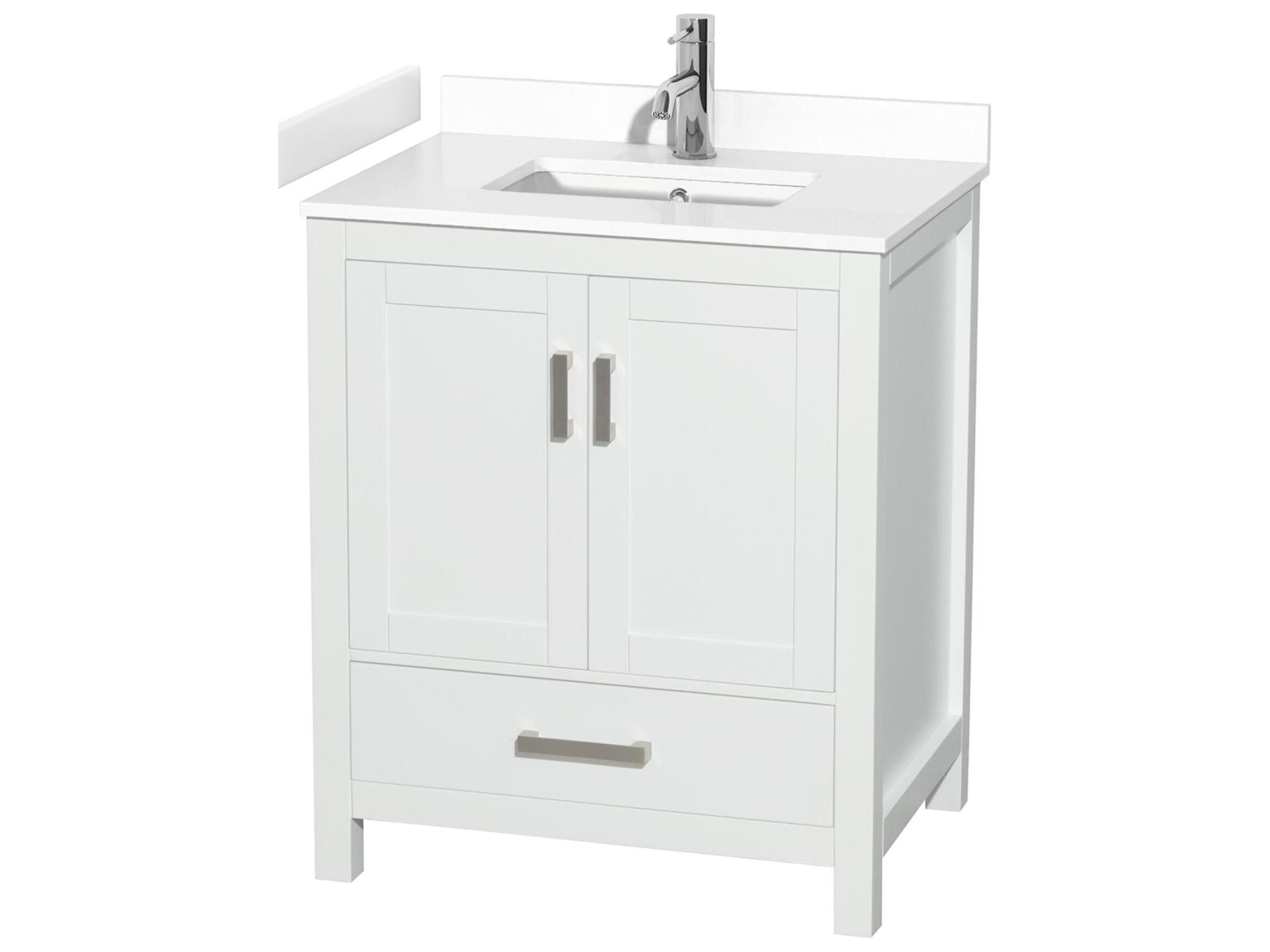 Wyndham Collection Sheffield 30" White Vanity