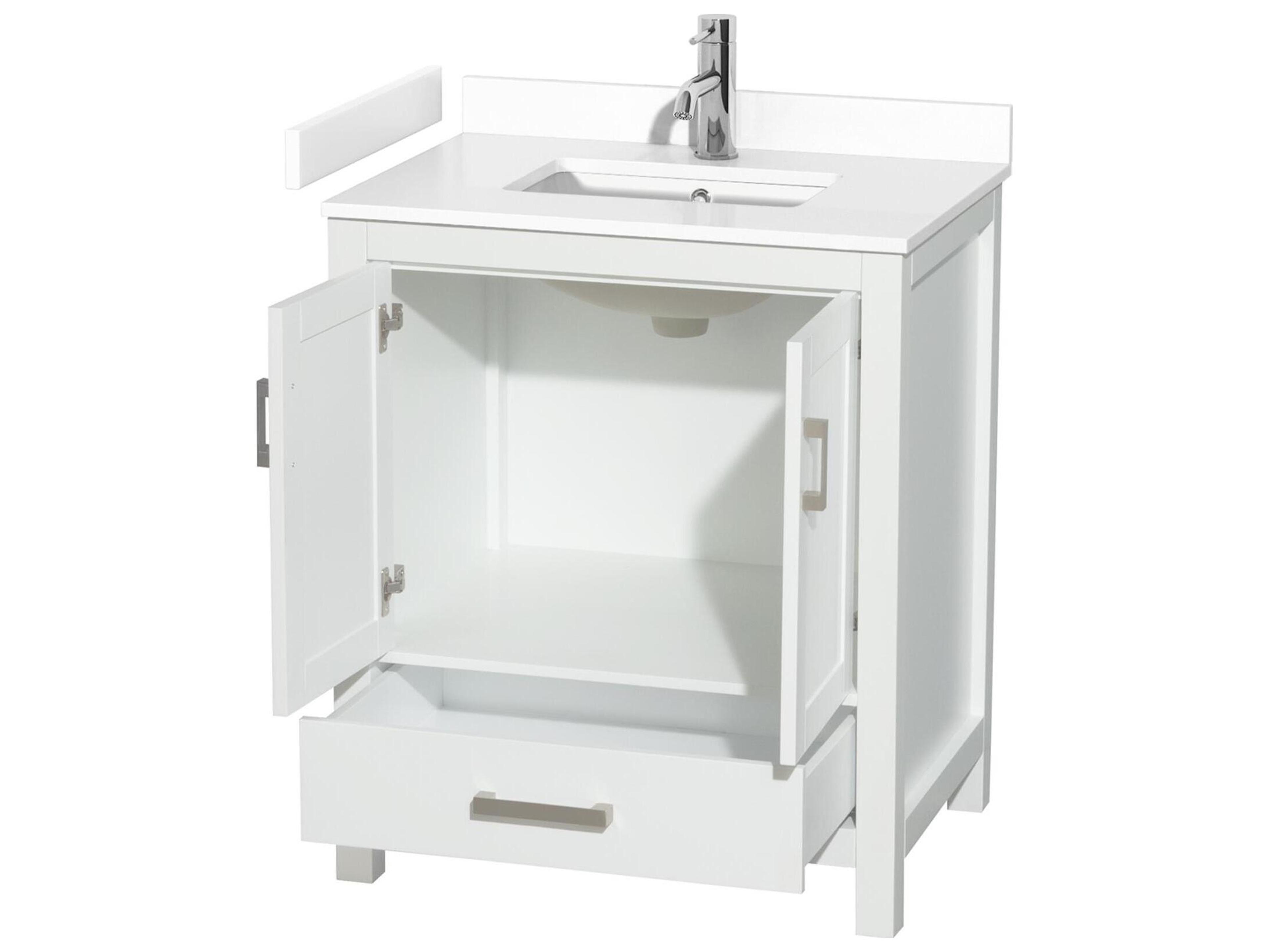 Wyndham Collection Sheffield 30" White Vanity