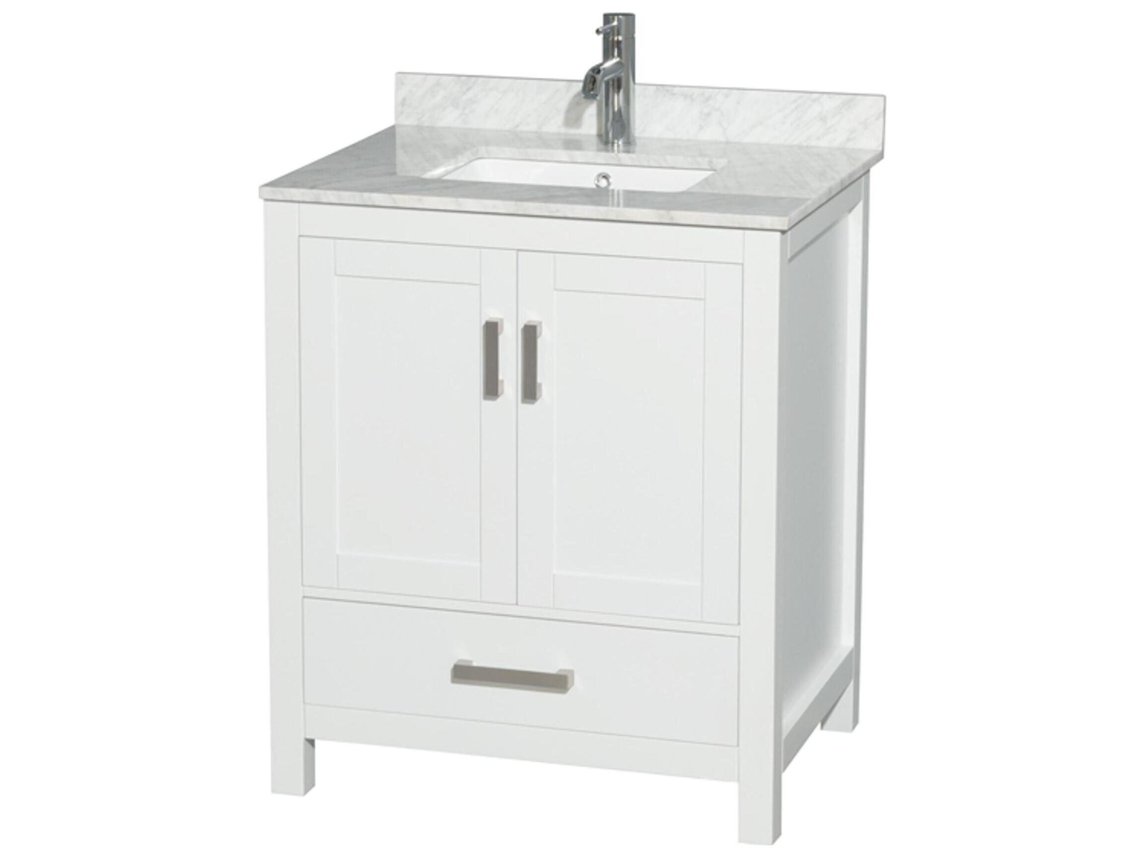 Wyndham Collection Sheffield 30" White Vanity