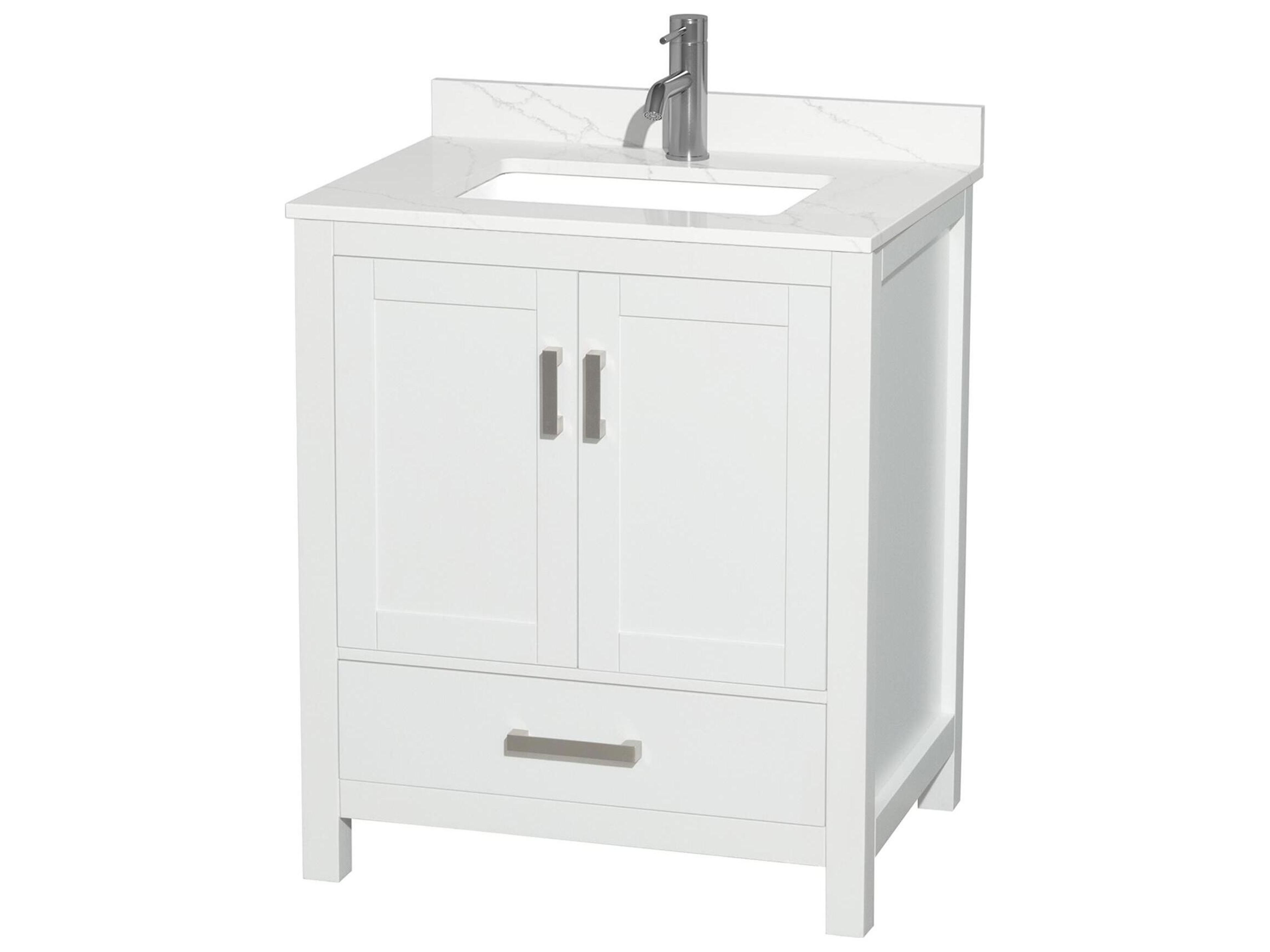 Wyndham Collection Sheffield 30" White Vanity