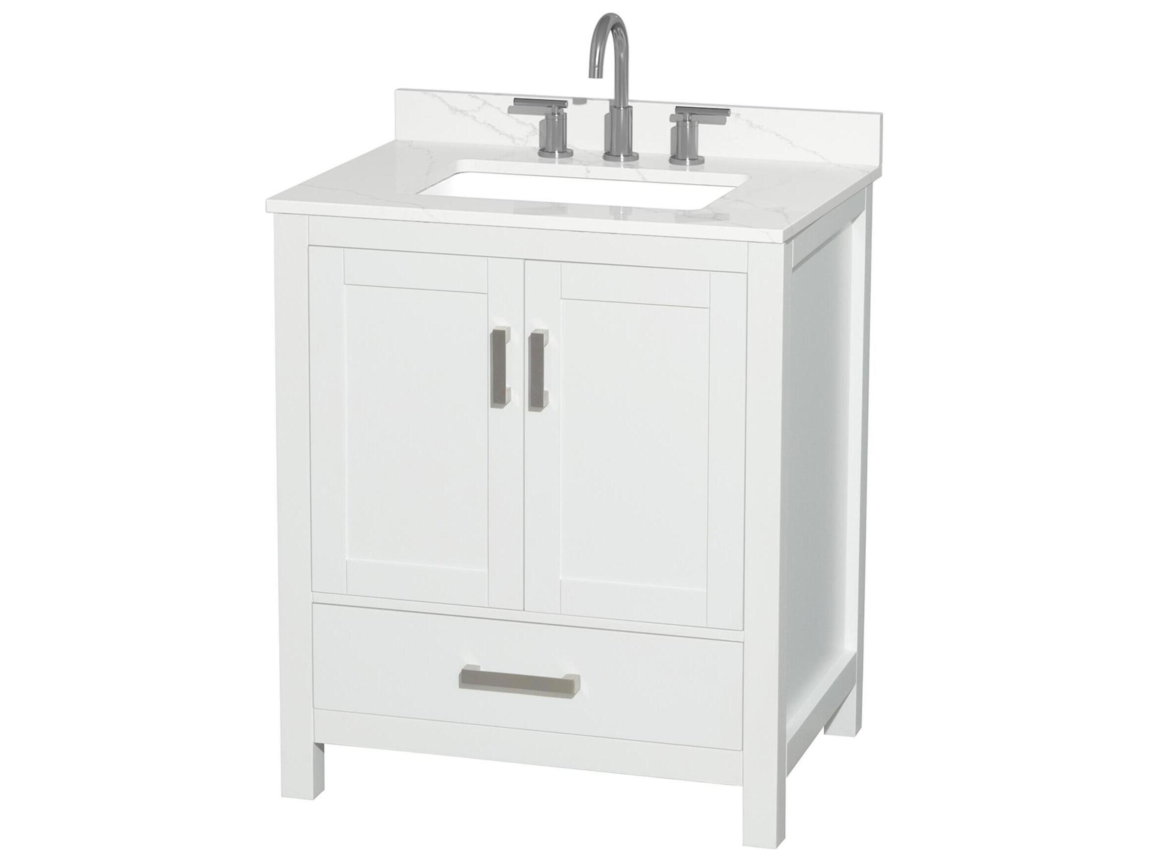 Wyndham Collection Sheffield 30" White Vanity