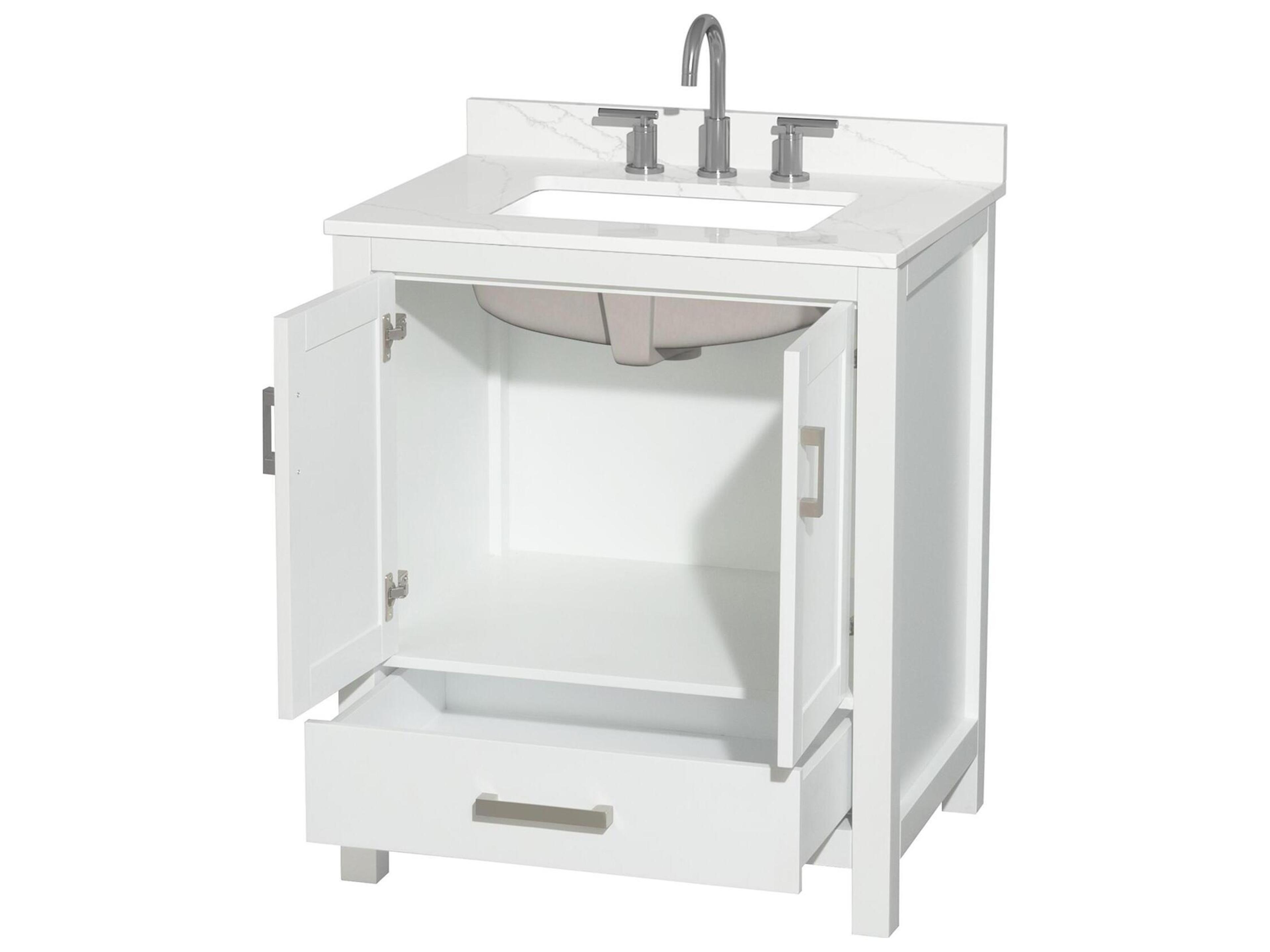 Wyndham Collection Sheffield 30" White Vanity