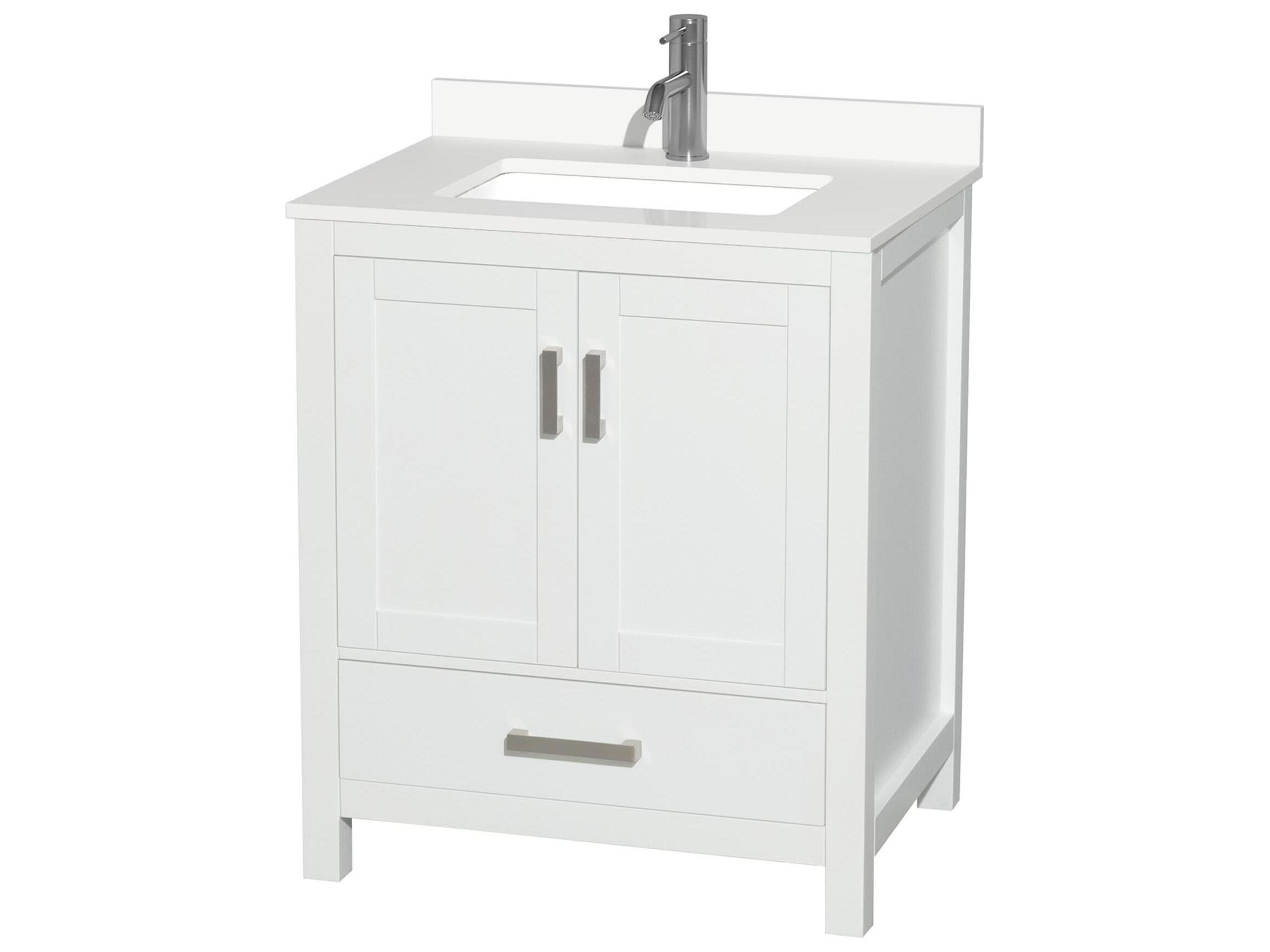 Wyndham Collection Sheffield 30" White Vanity