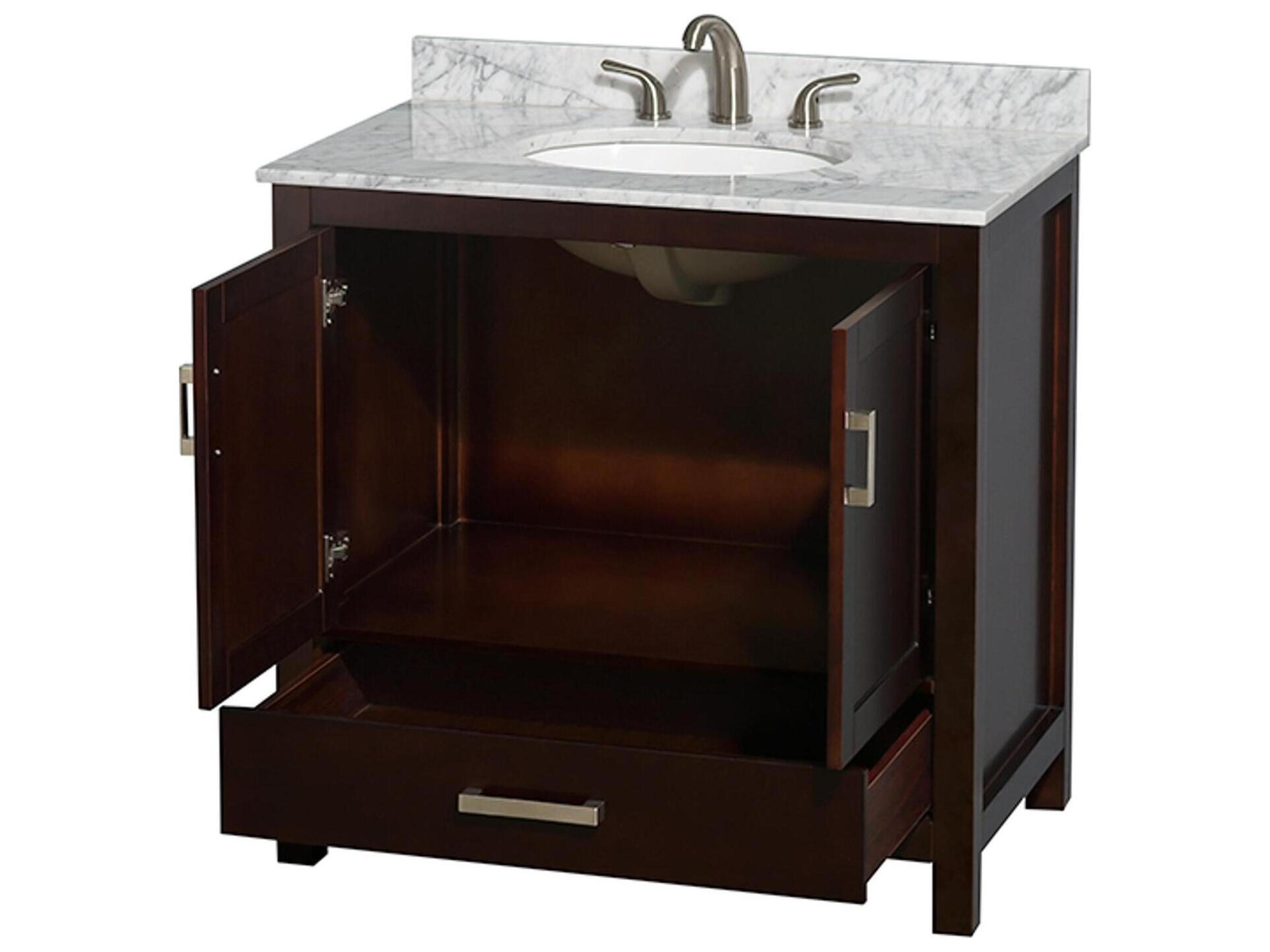 Wyndham Collection Sheffield 36" Espresso Vanity