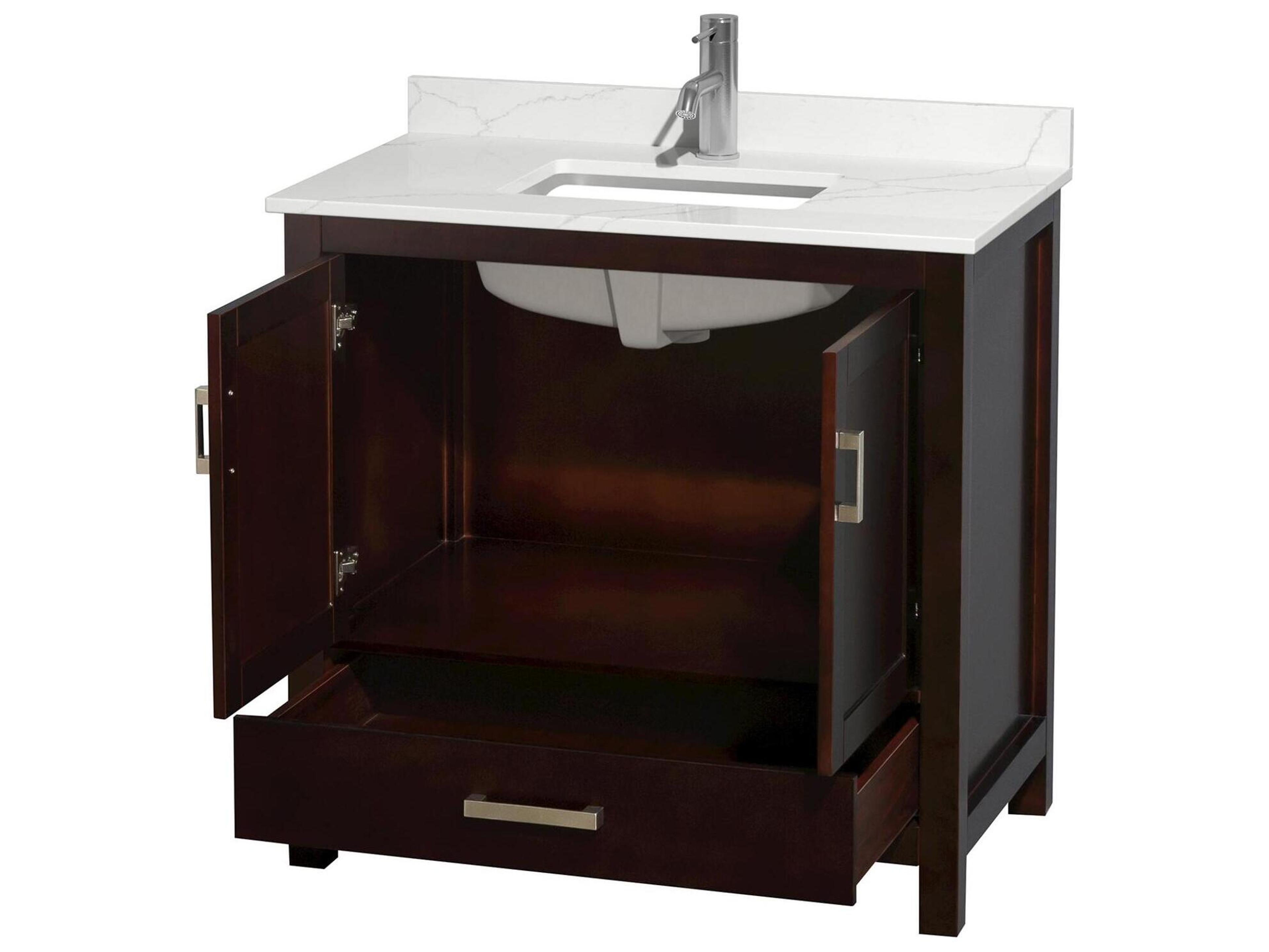 Wyndham Collection Sheffield 36" Espresso Vanity