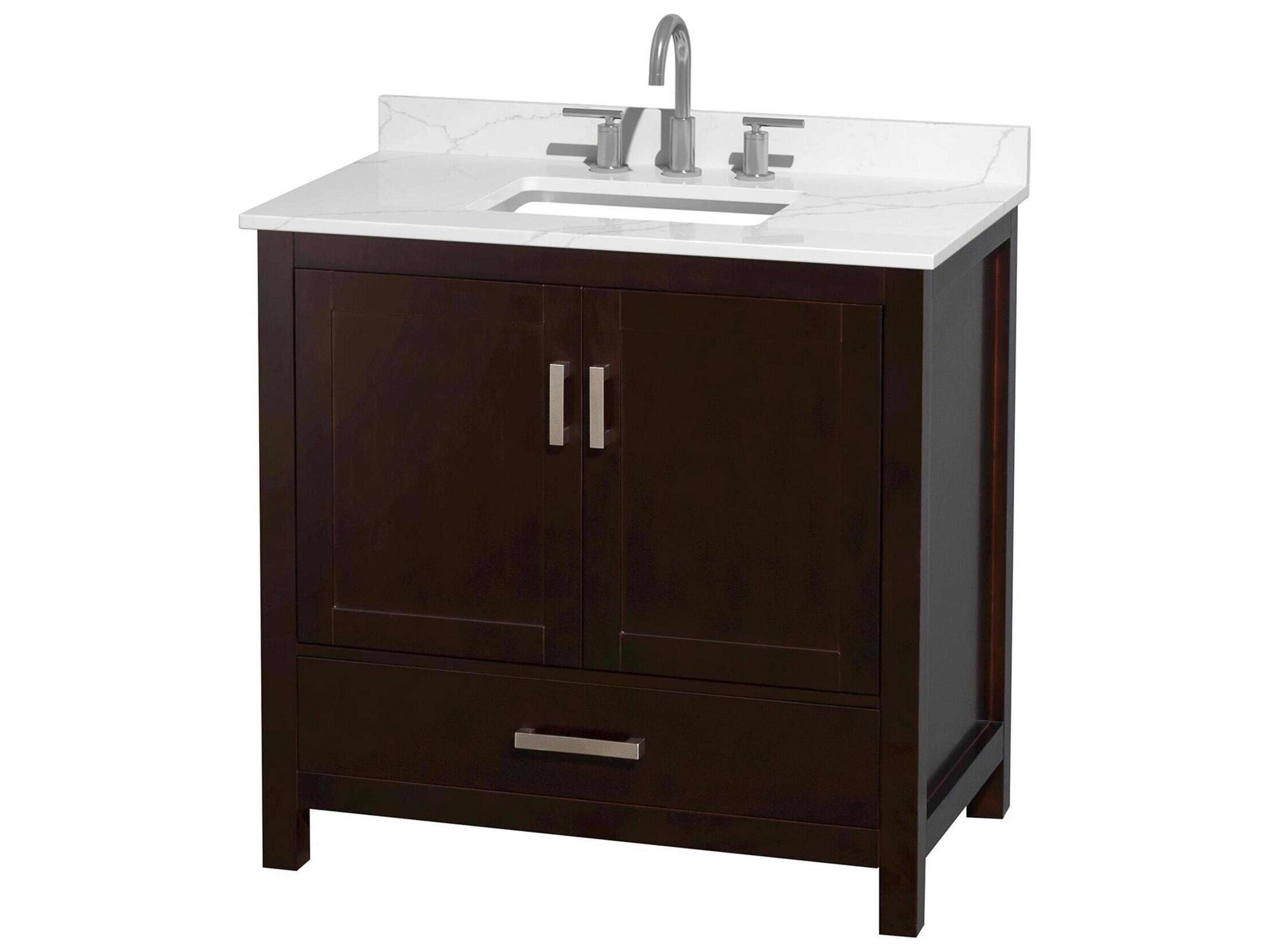 Wyndham Collection Sheffield 36" Espresso Vanity