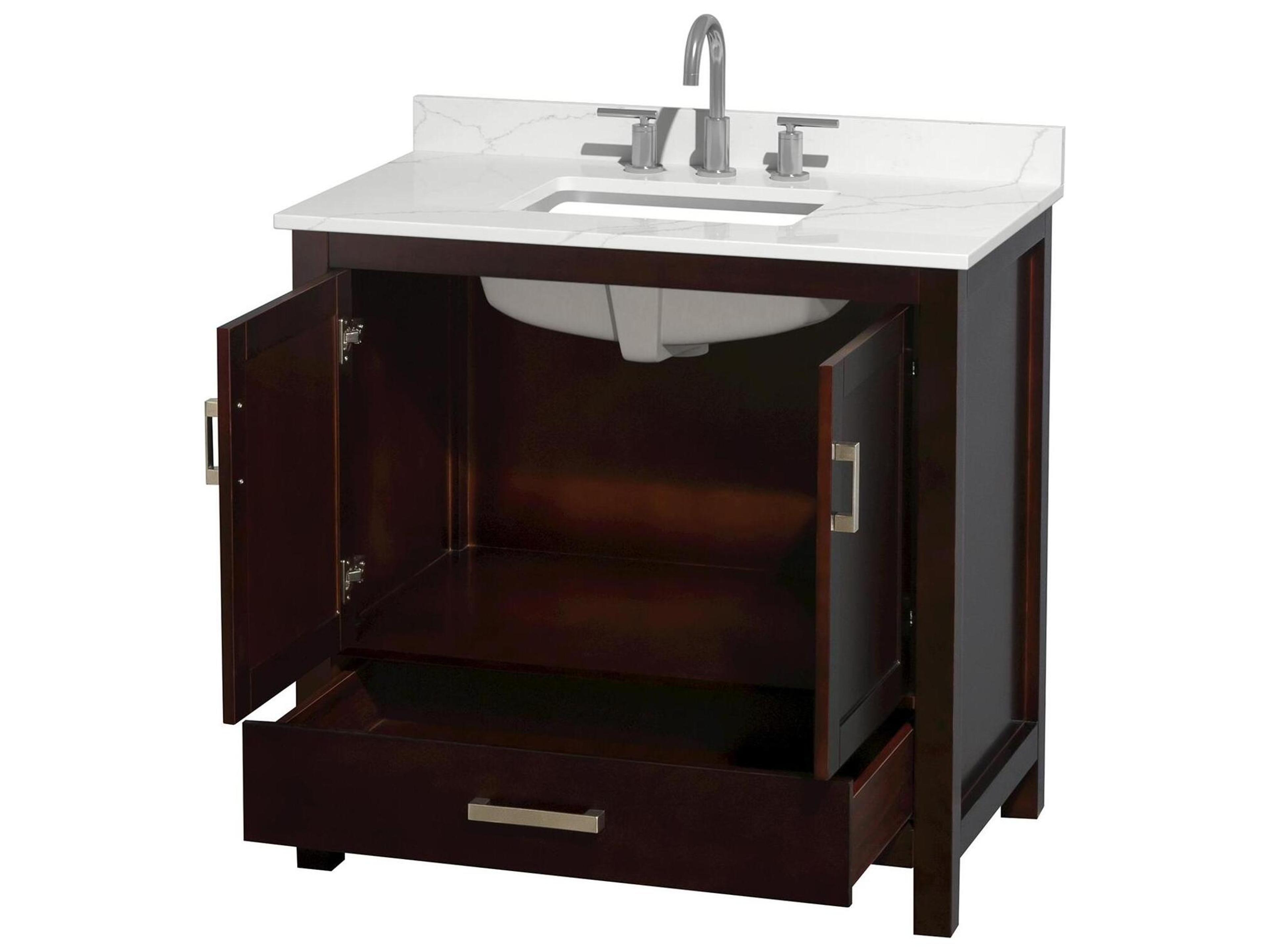 Wyndham Collection Sheffield 36" Espresso Vanity