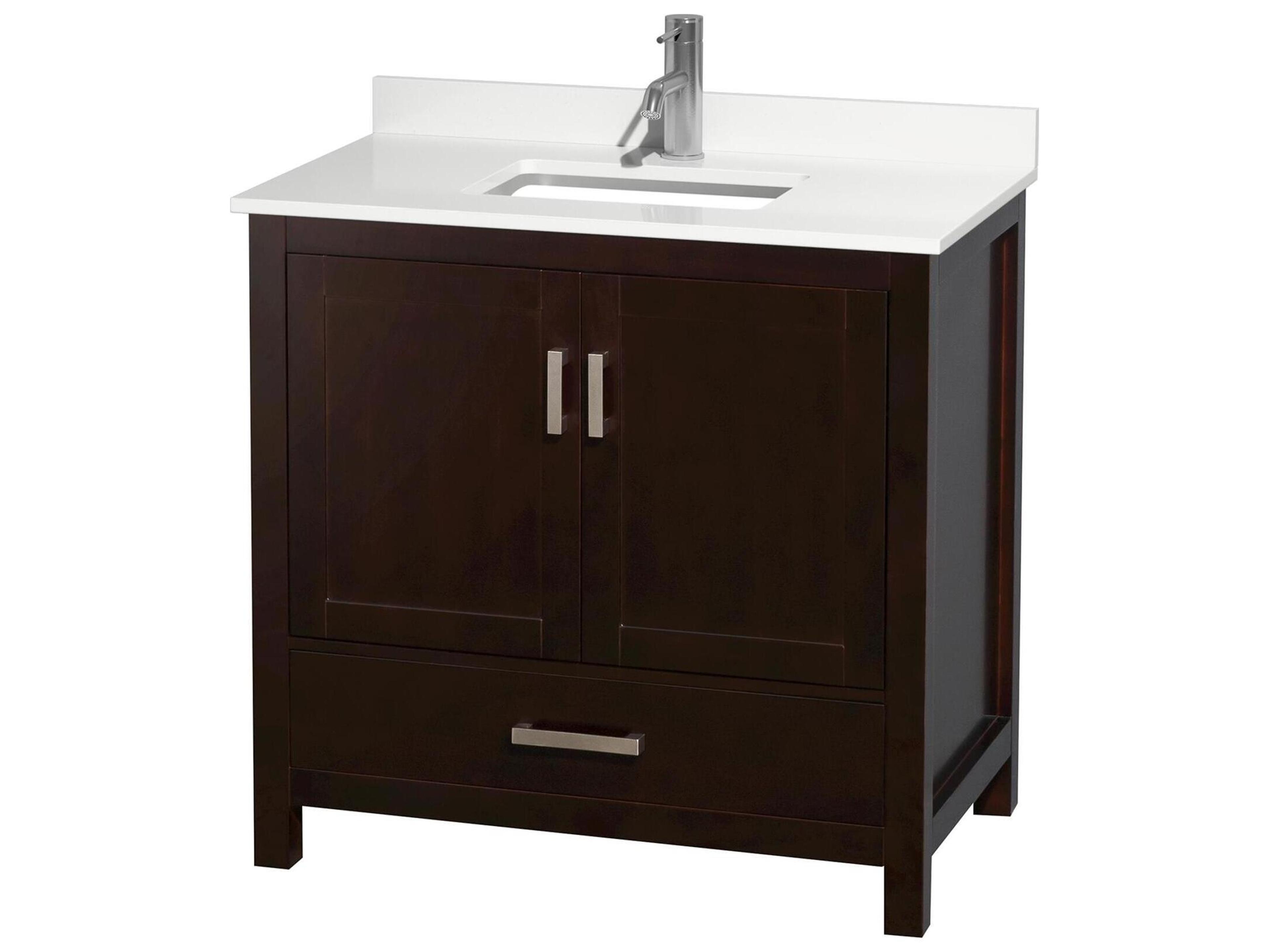 Wyndham Collection Sheffield 36" Espresso Vanity