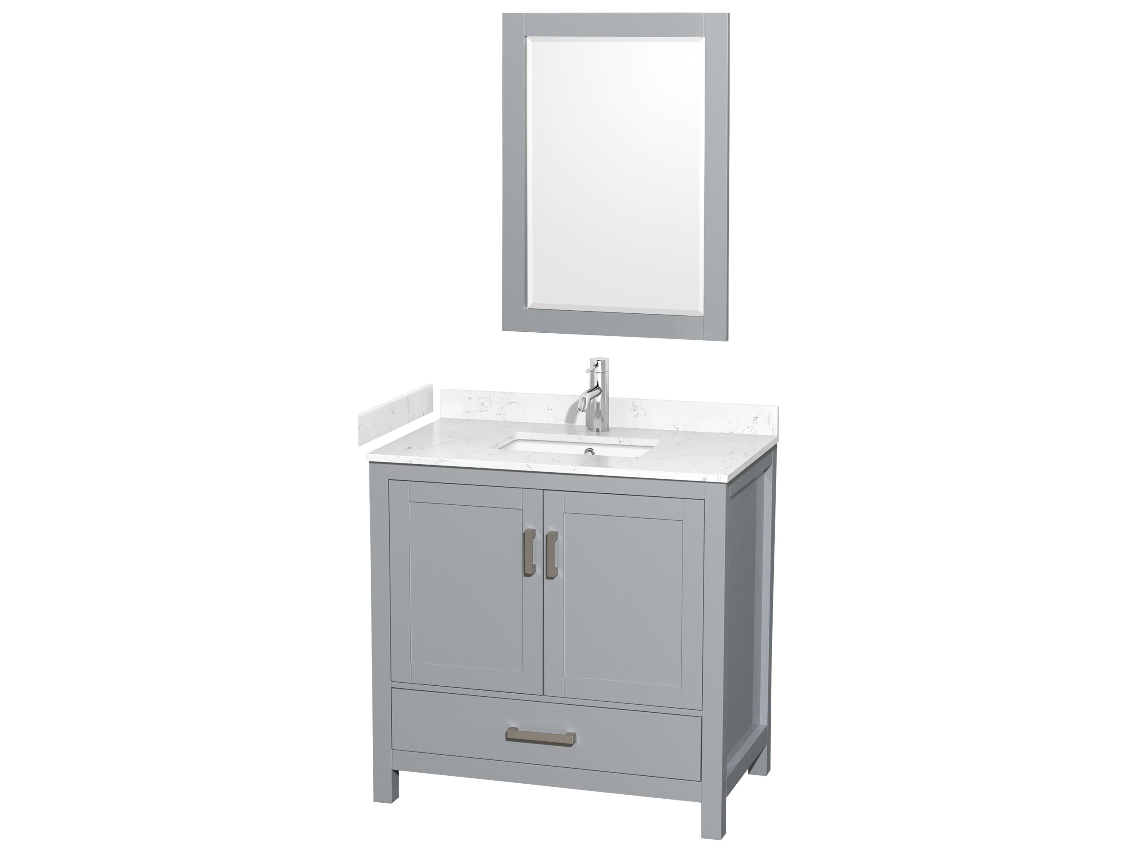 Sheffield 36" Gray Vanity with 24" Mirror