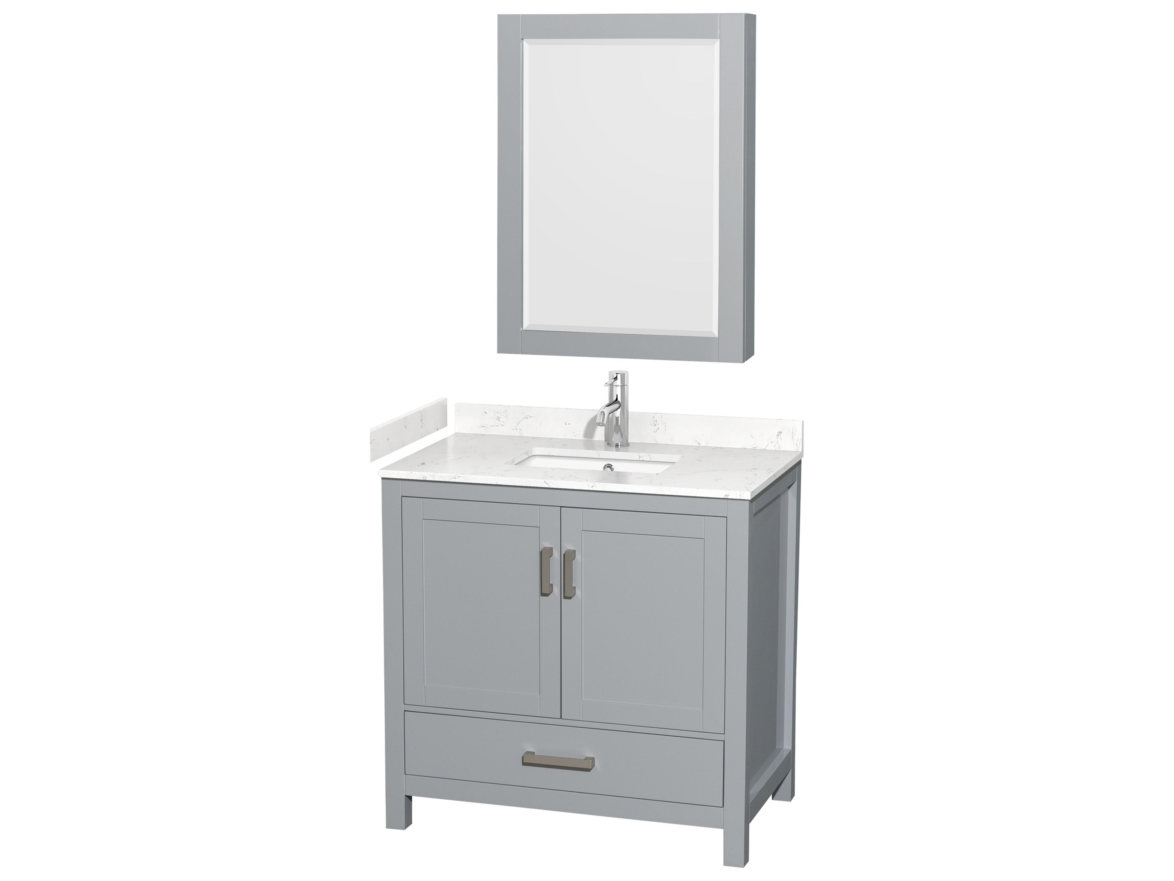 Sheffield 36" Gray Vanity with Medicine Cabinet