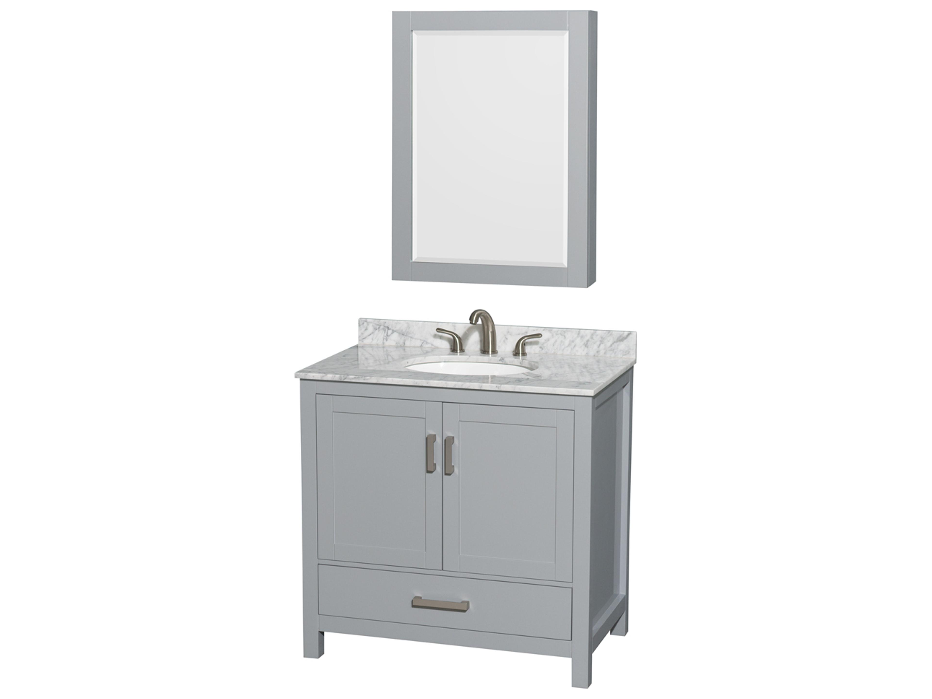 Wyndham Collection Sheffield 36" Gray Vanity