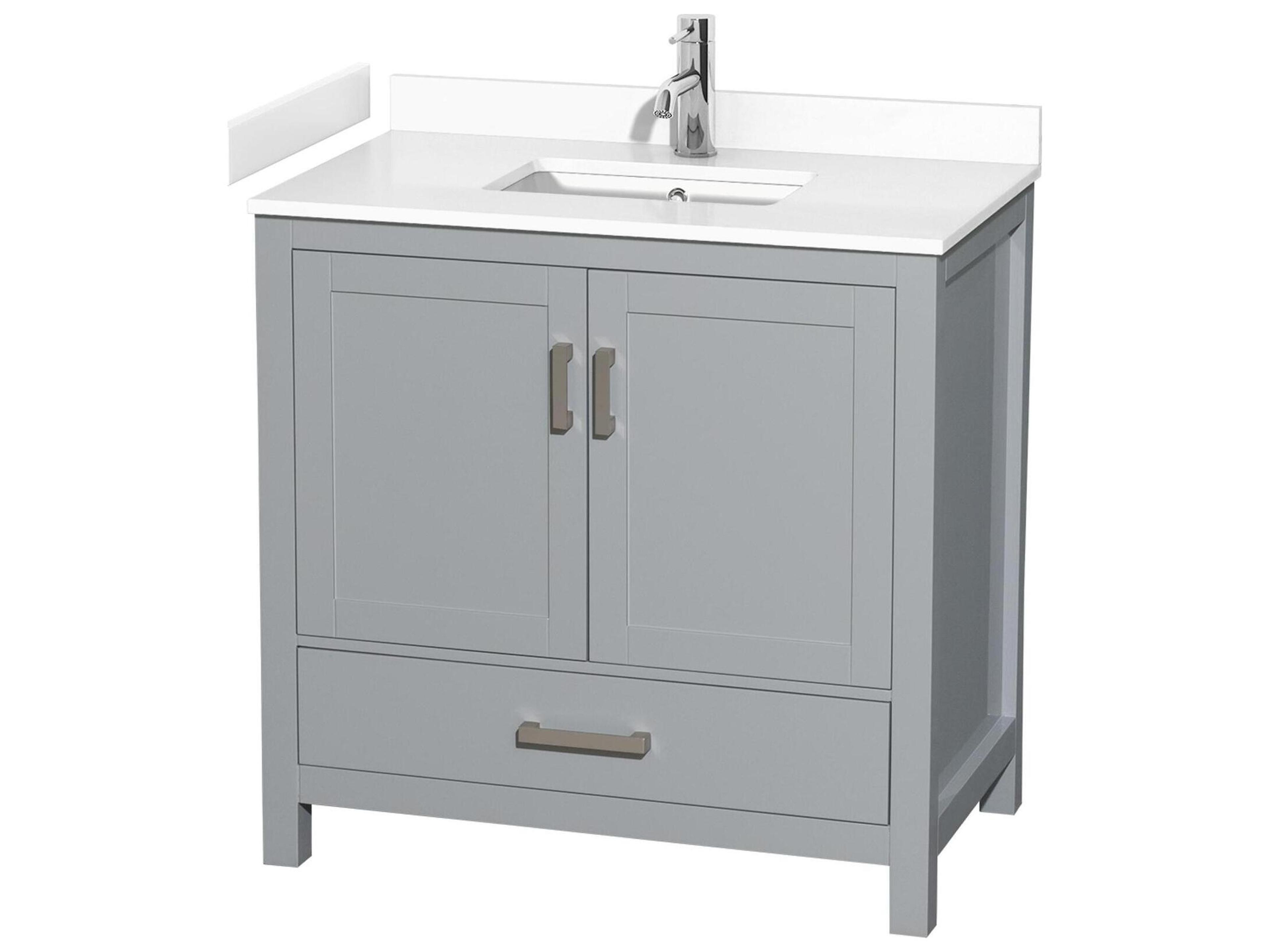 Wyndham Collection Sheffield 36" Gray Vanity