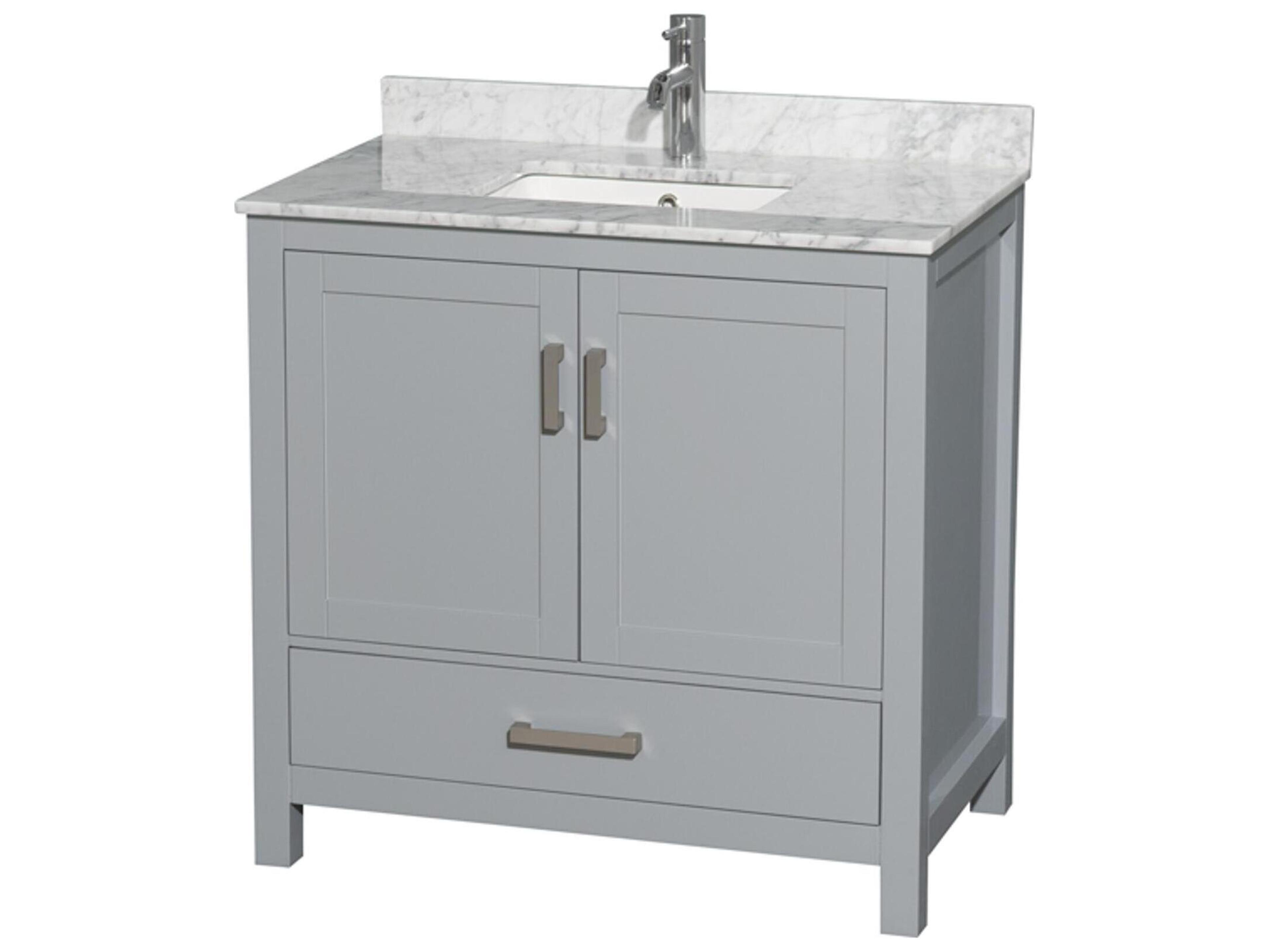 Wyndham Collection Sheffield 36" Gray Vanity
