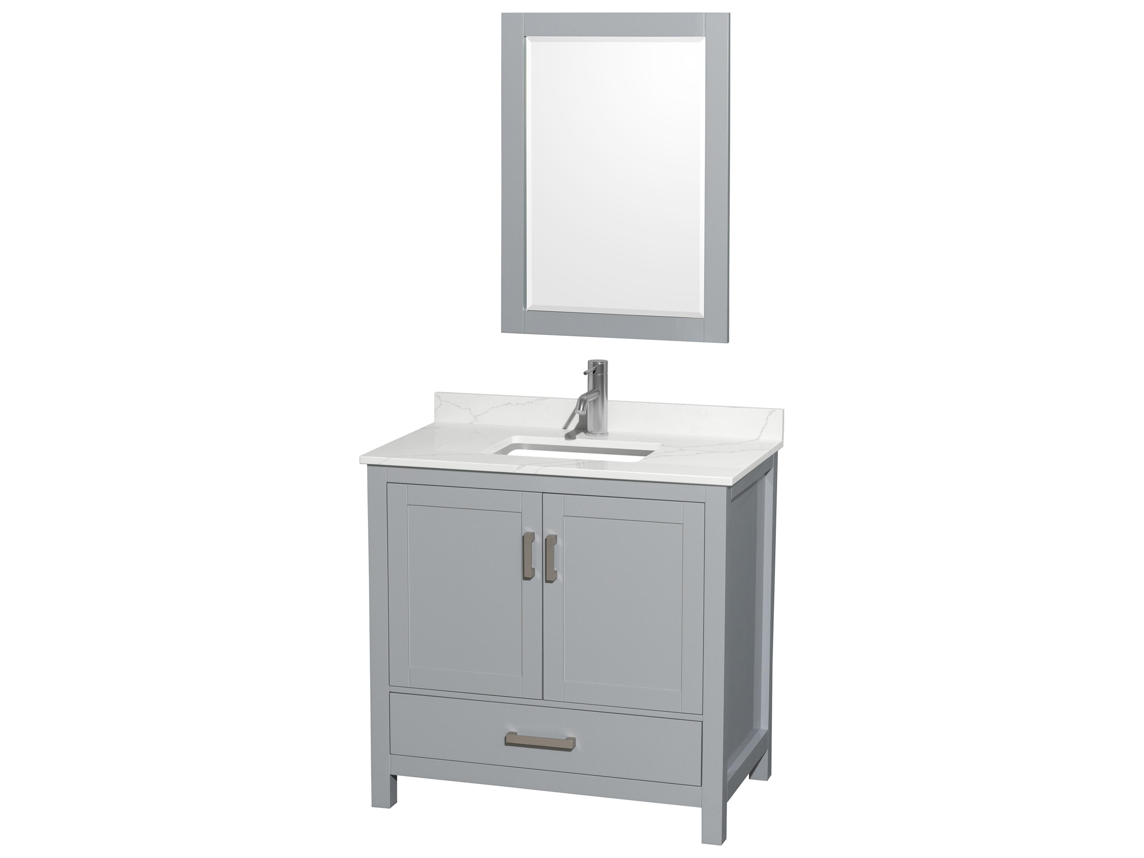 Sheffield 36" Gray Vanity with 24" Mirror