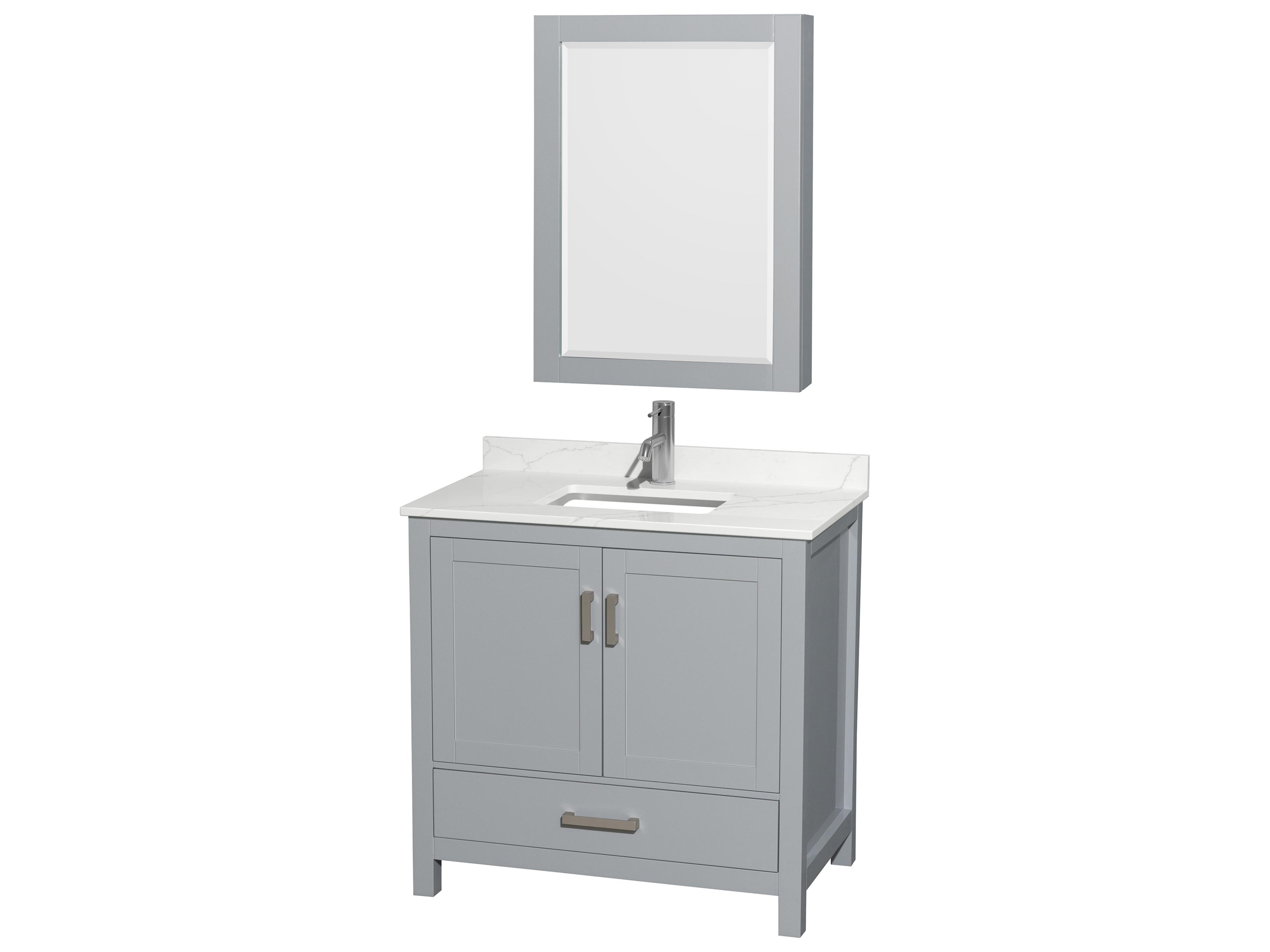 Sheffield 36" Gray Vanity with Medicine Cabinet