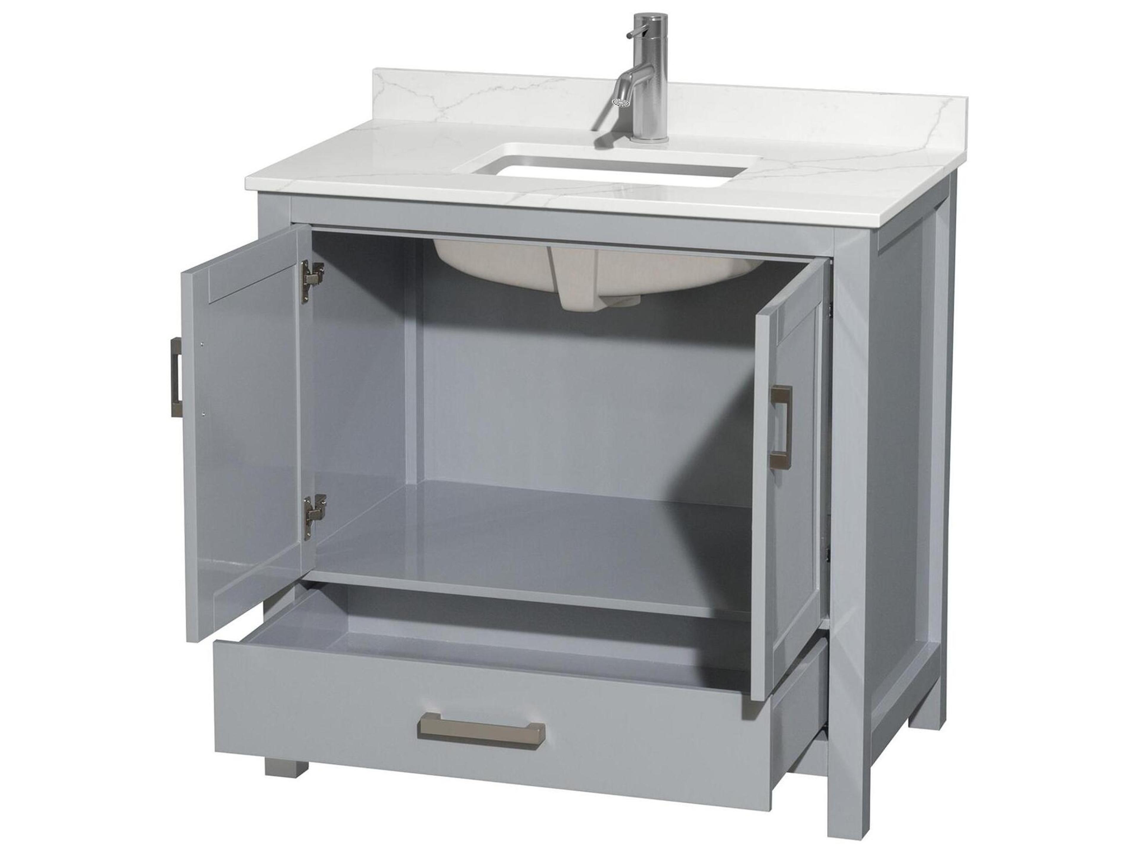 Wyndham Collection Sheffield 36" Gray Vanity