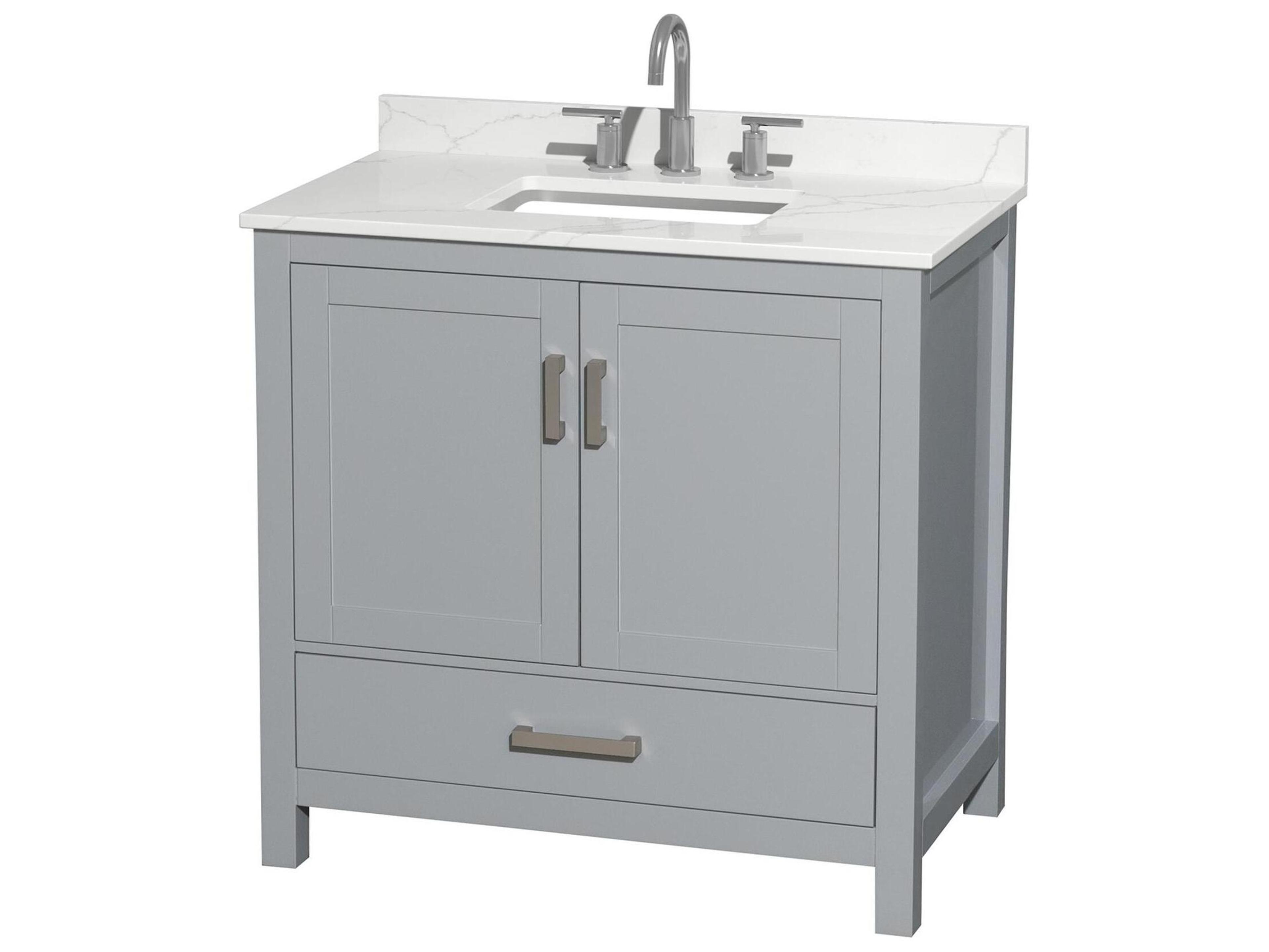 Wyndham Collection Sheffield 36" Gray Vanity