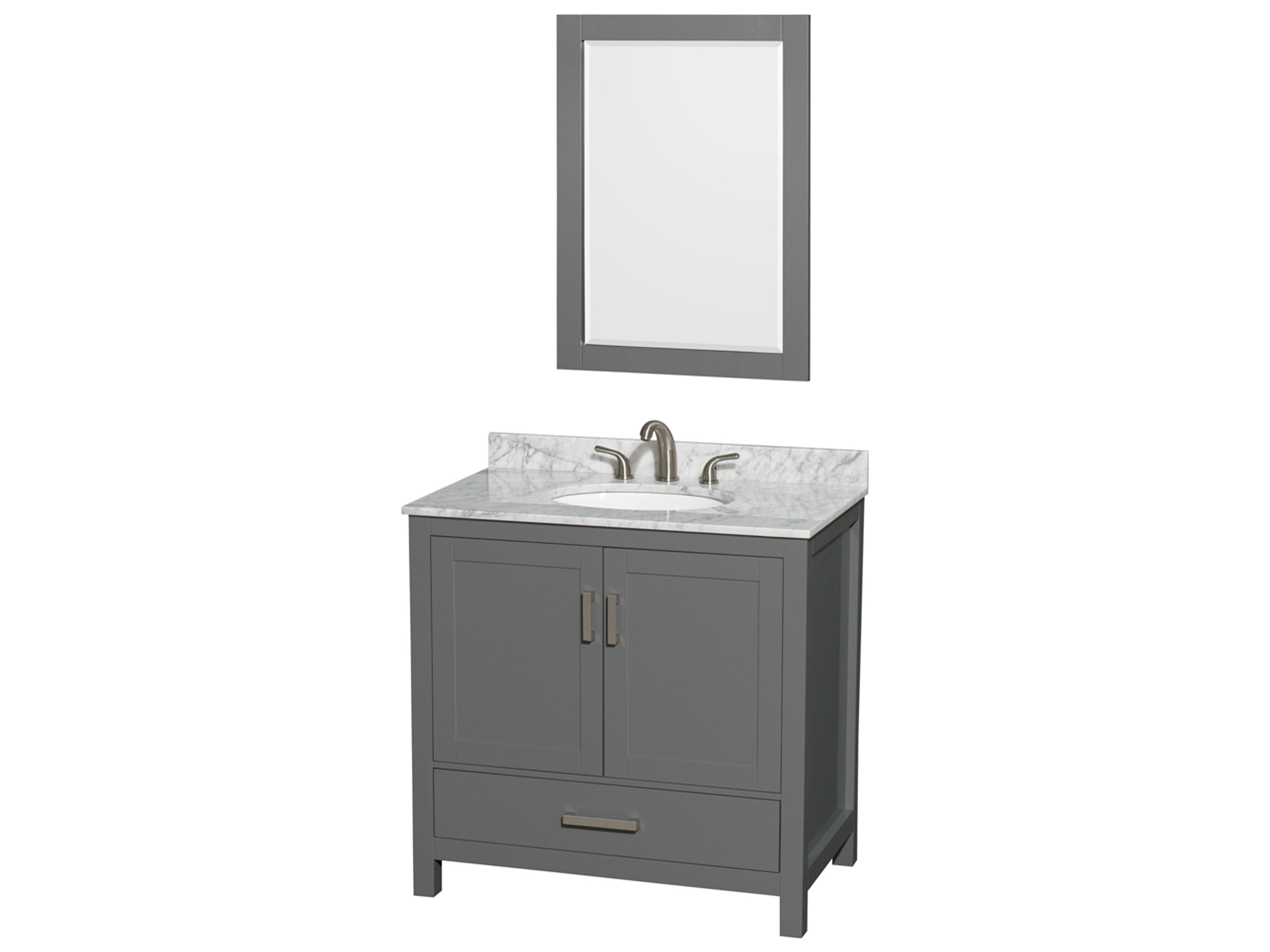 Wyndham Collection Sheffield 36" Dark Gray Vanity