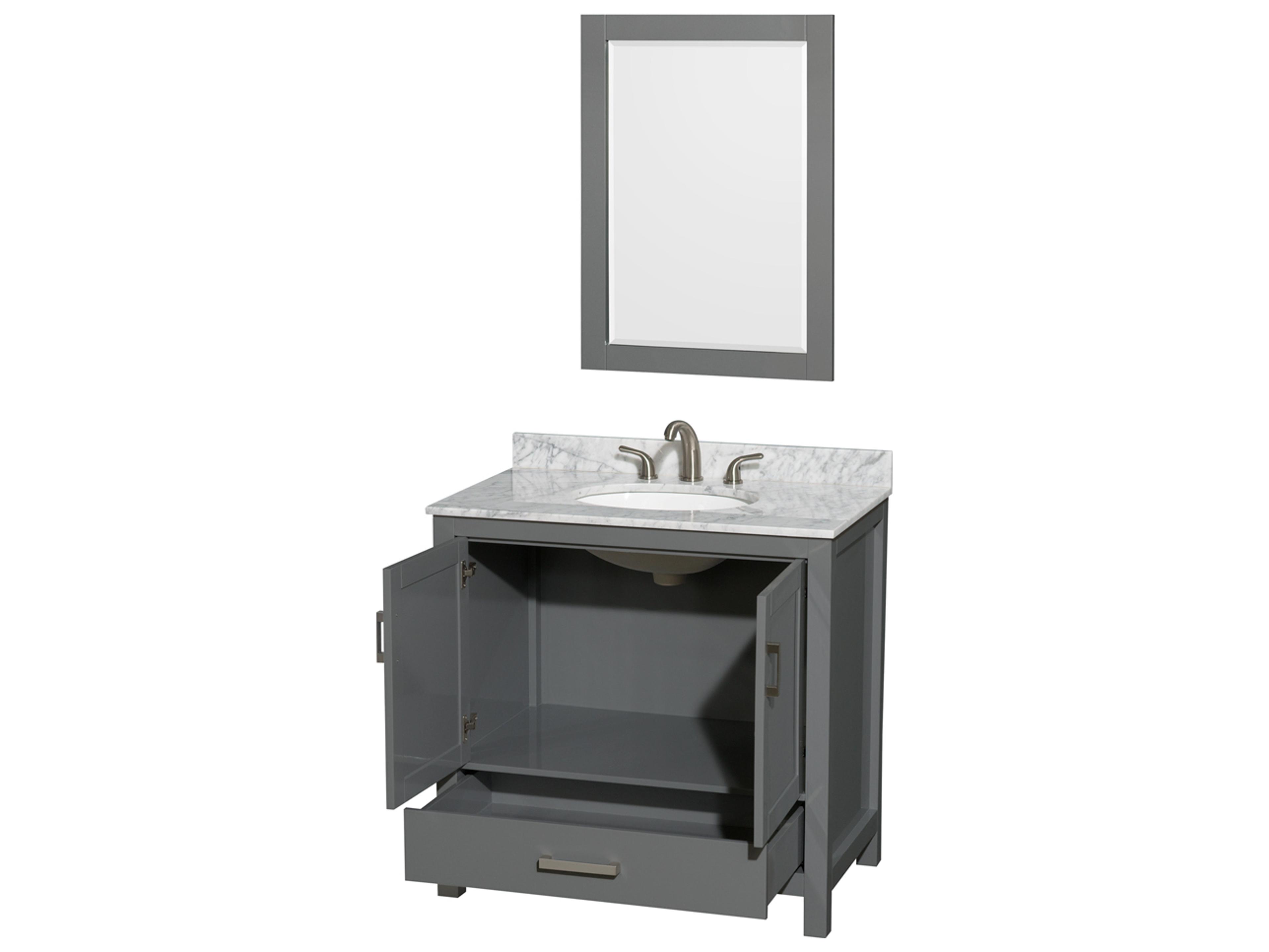 Wyndham Collection Sheffield 36" Dark Gray Vanity