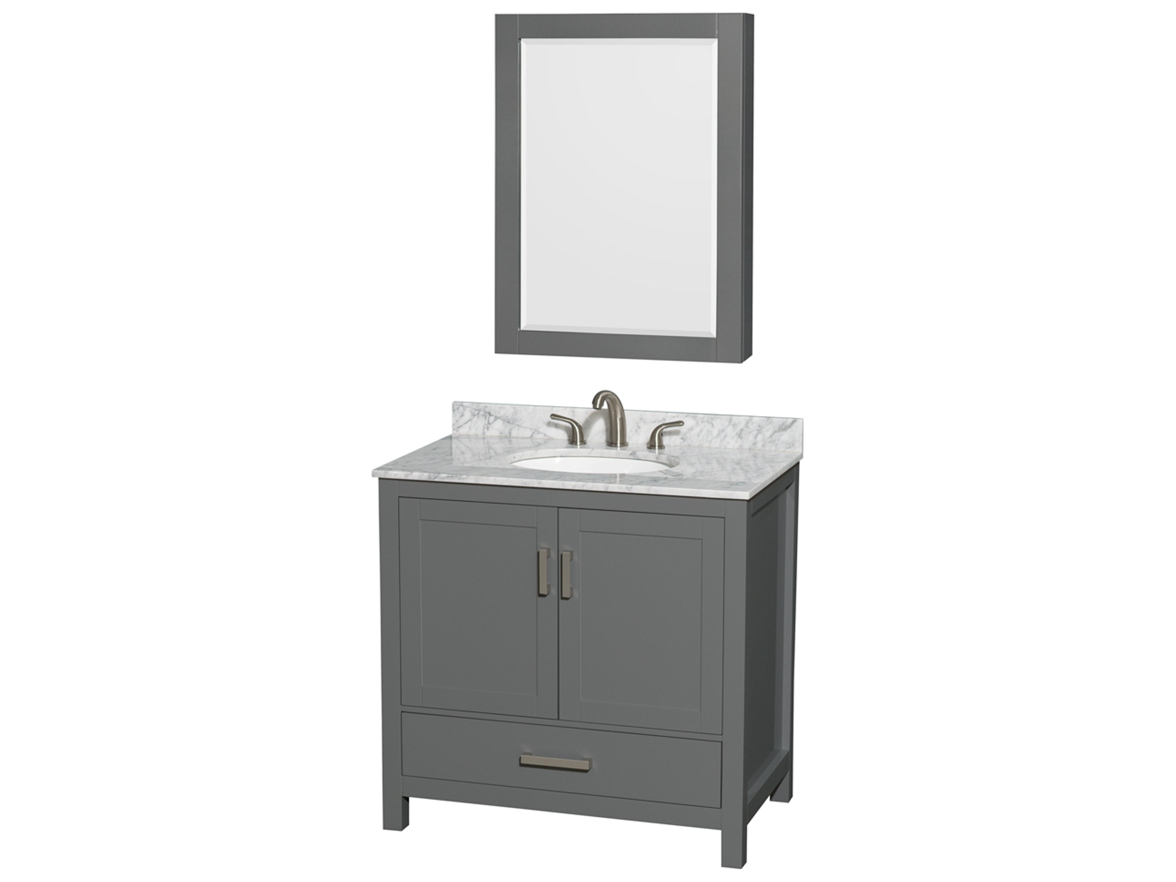 Wyndham Collection Sheffield 36" Dark Gray Vanity