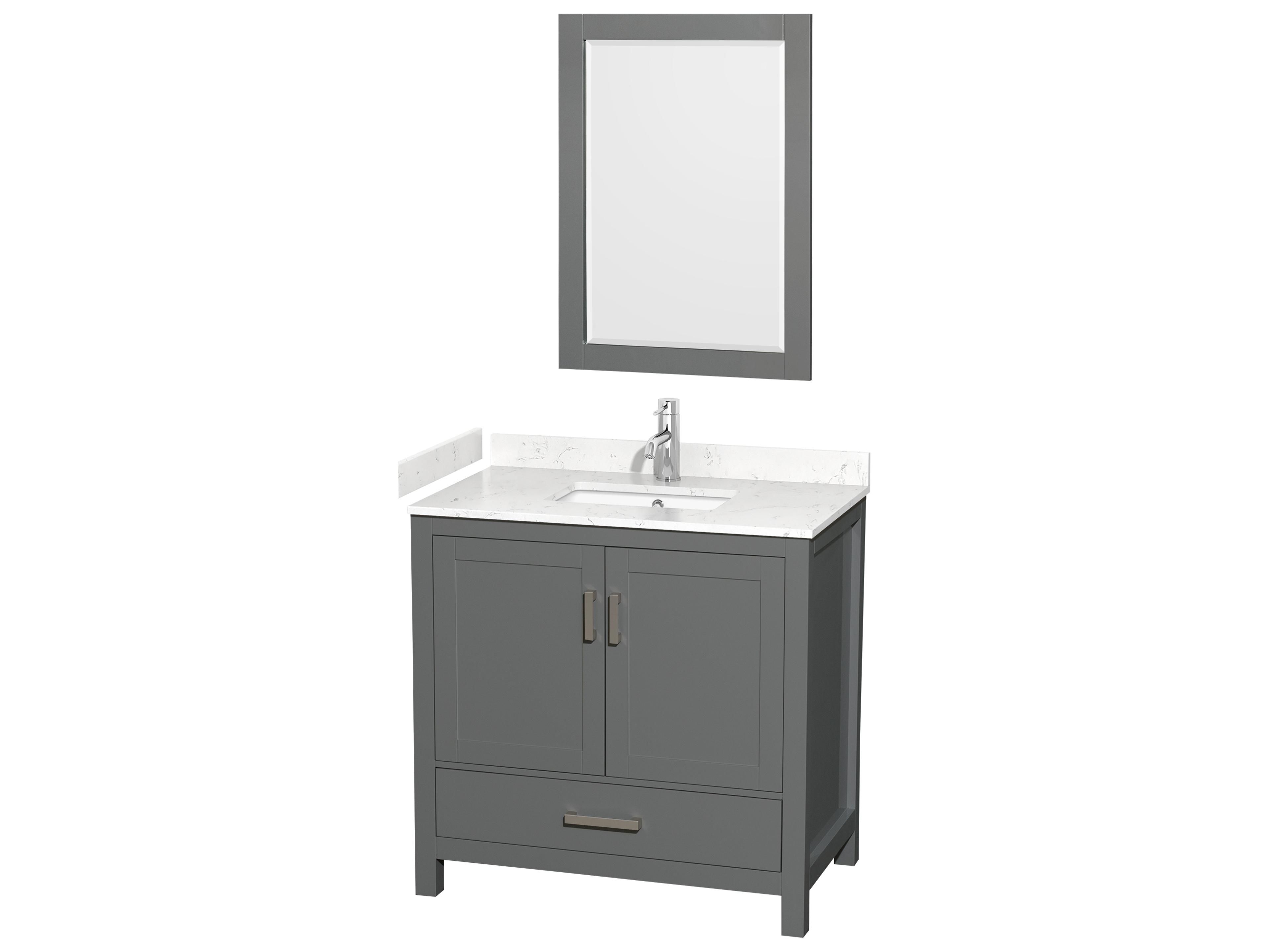 Sheffield 36" Dark Gray Vanity with 24" Mirror