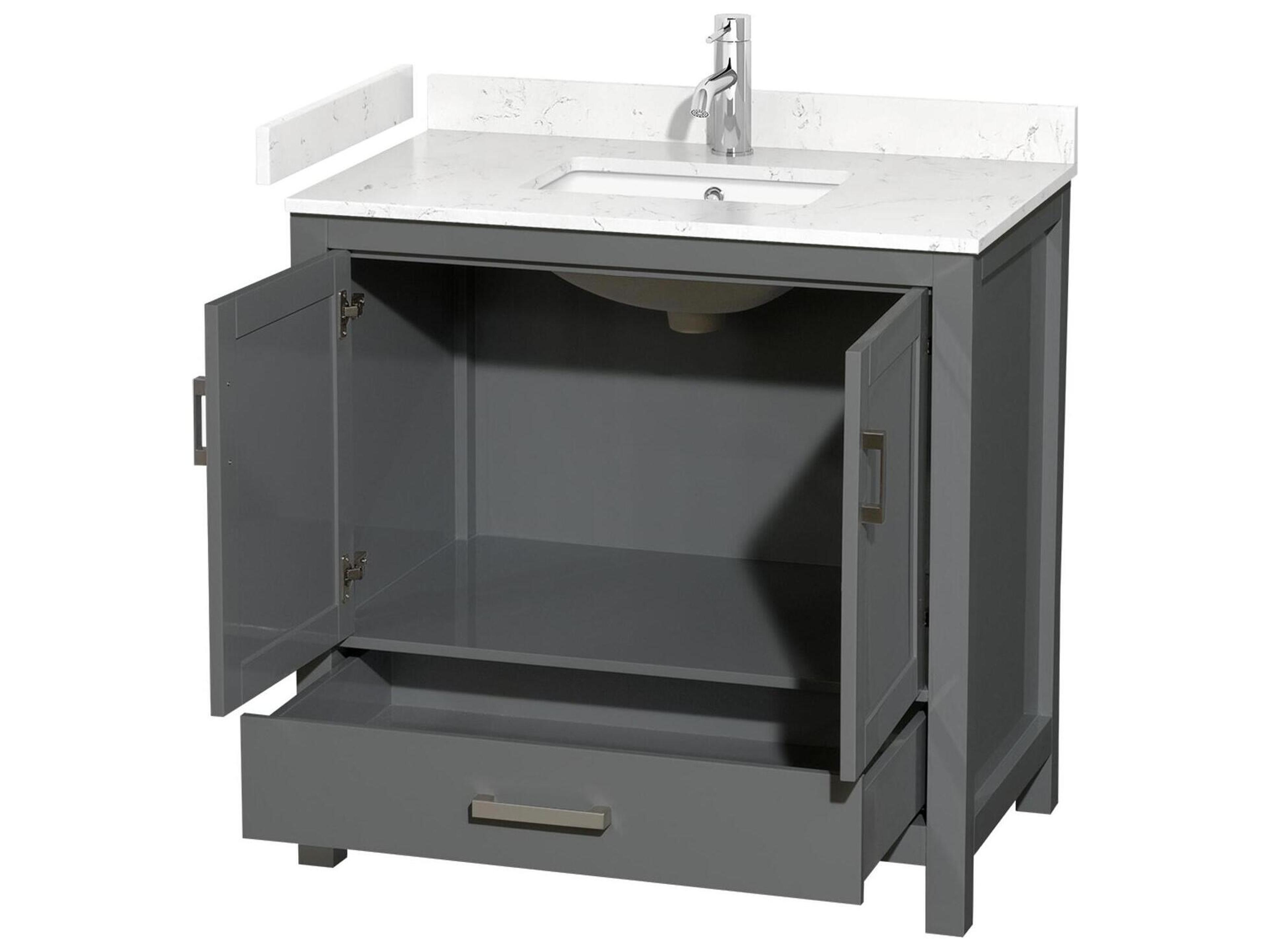 Wyndham Collection Sheffield 36" Dark Gray Vanity