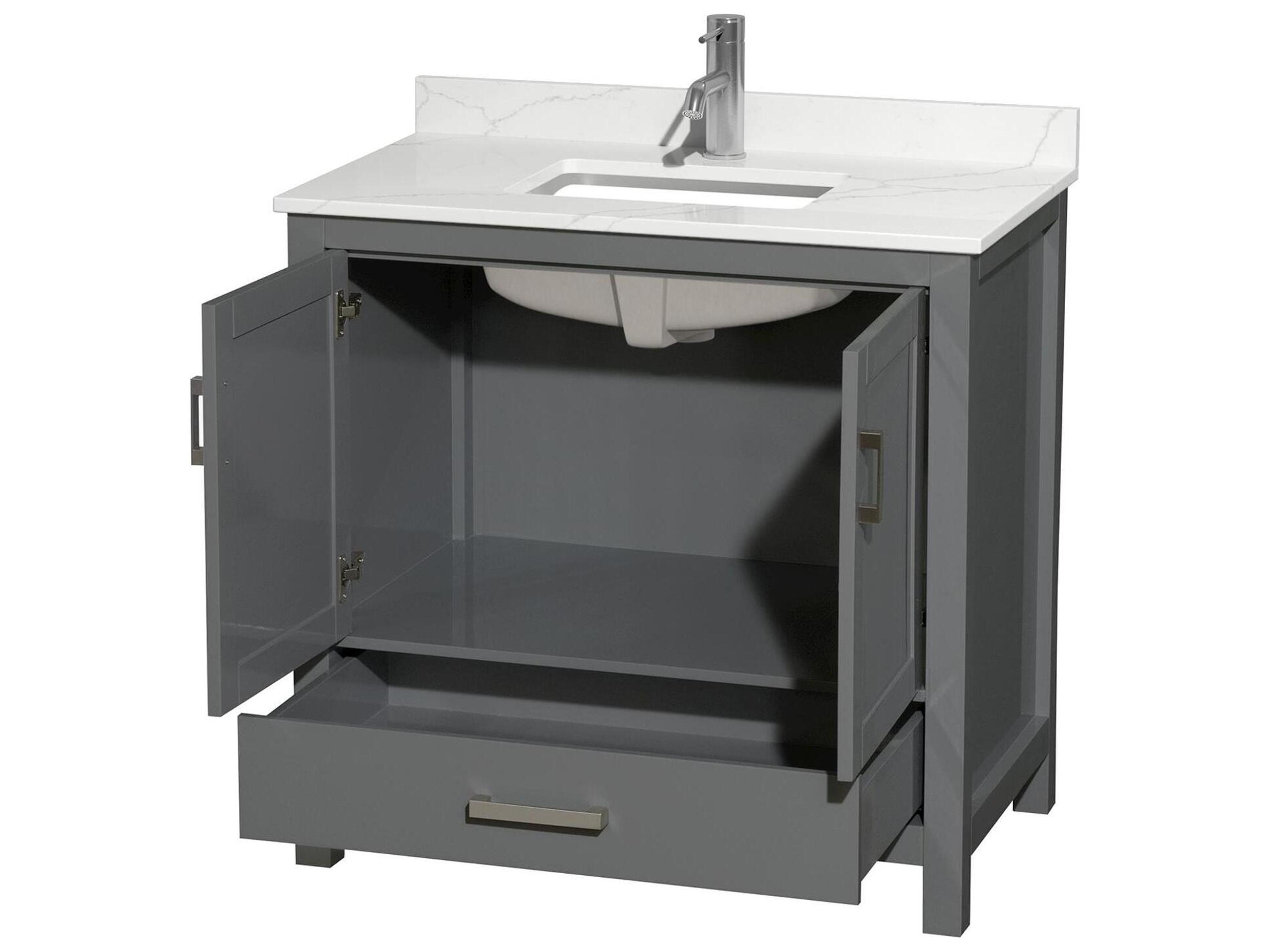Wyndham Collection Sheffield 36" Dark Gray Vanity