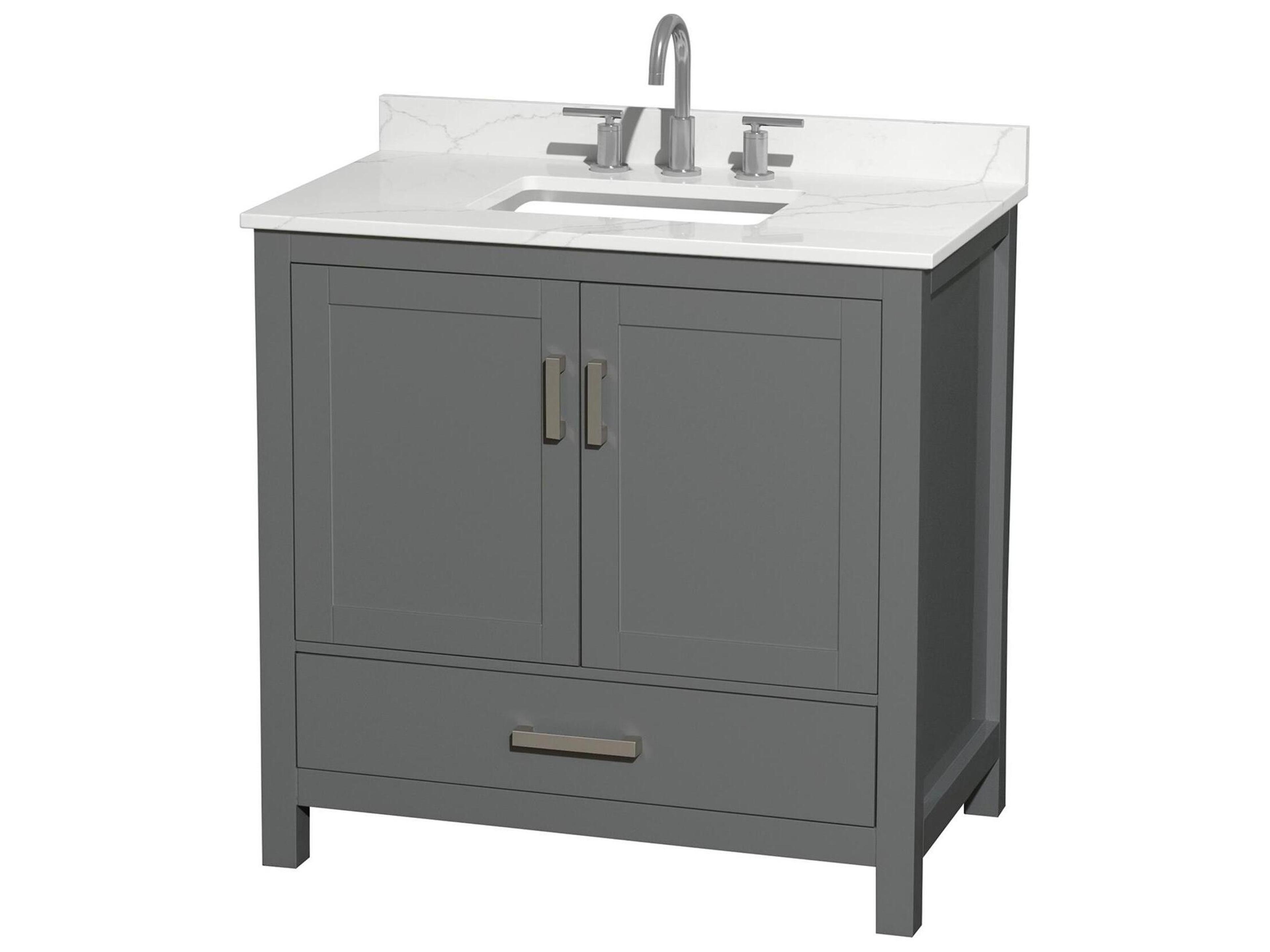 Wyndham Collection Sheffield 36" Dark Gray Vanity