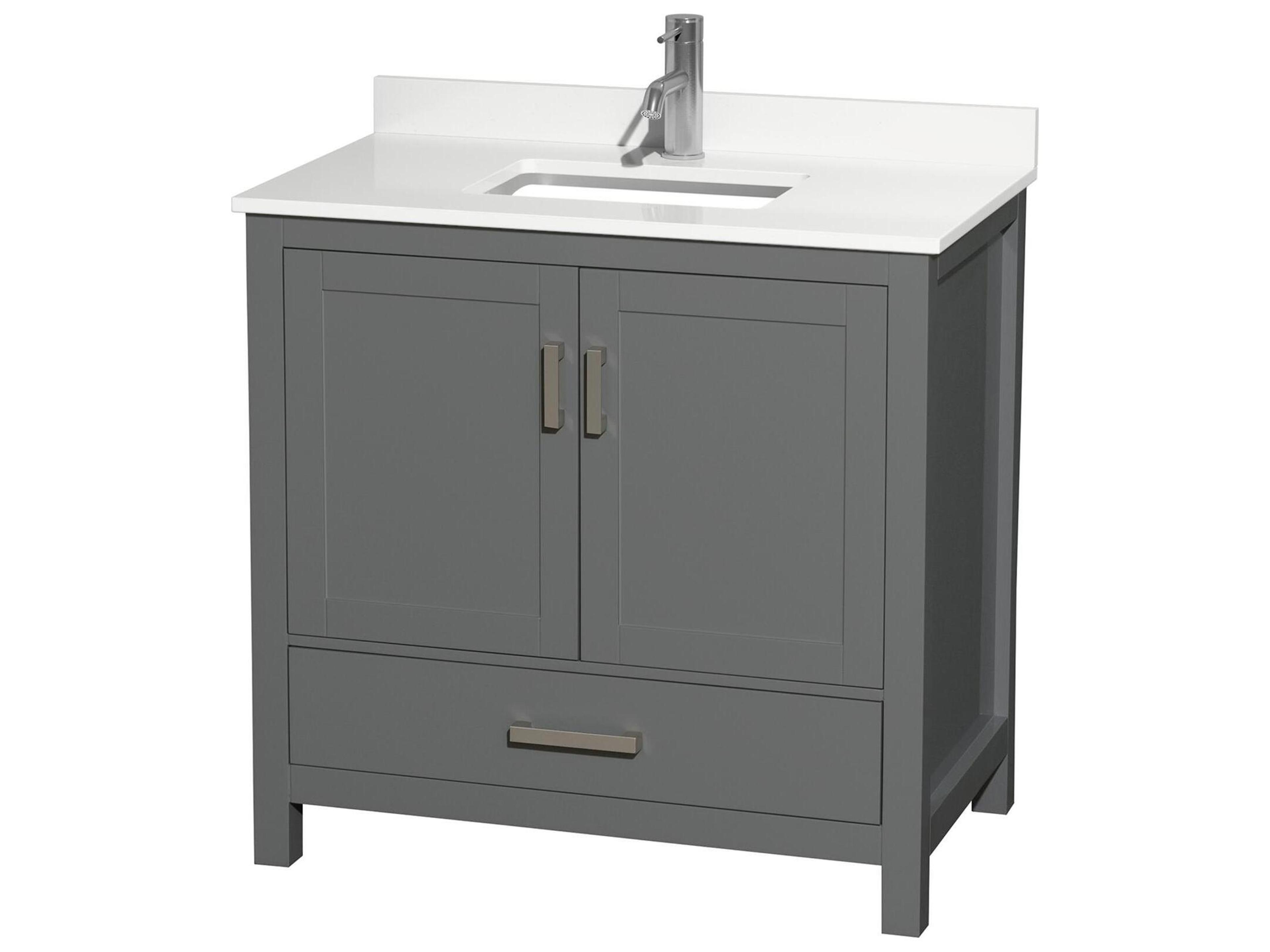 Wyndham Collection Sheffield 36" Dark Gray Vanity