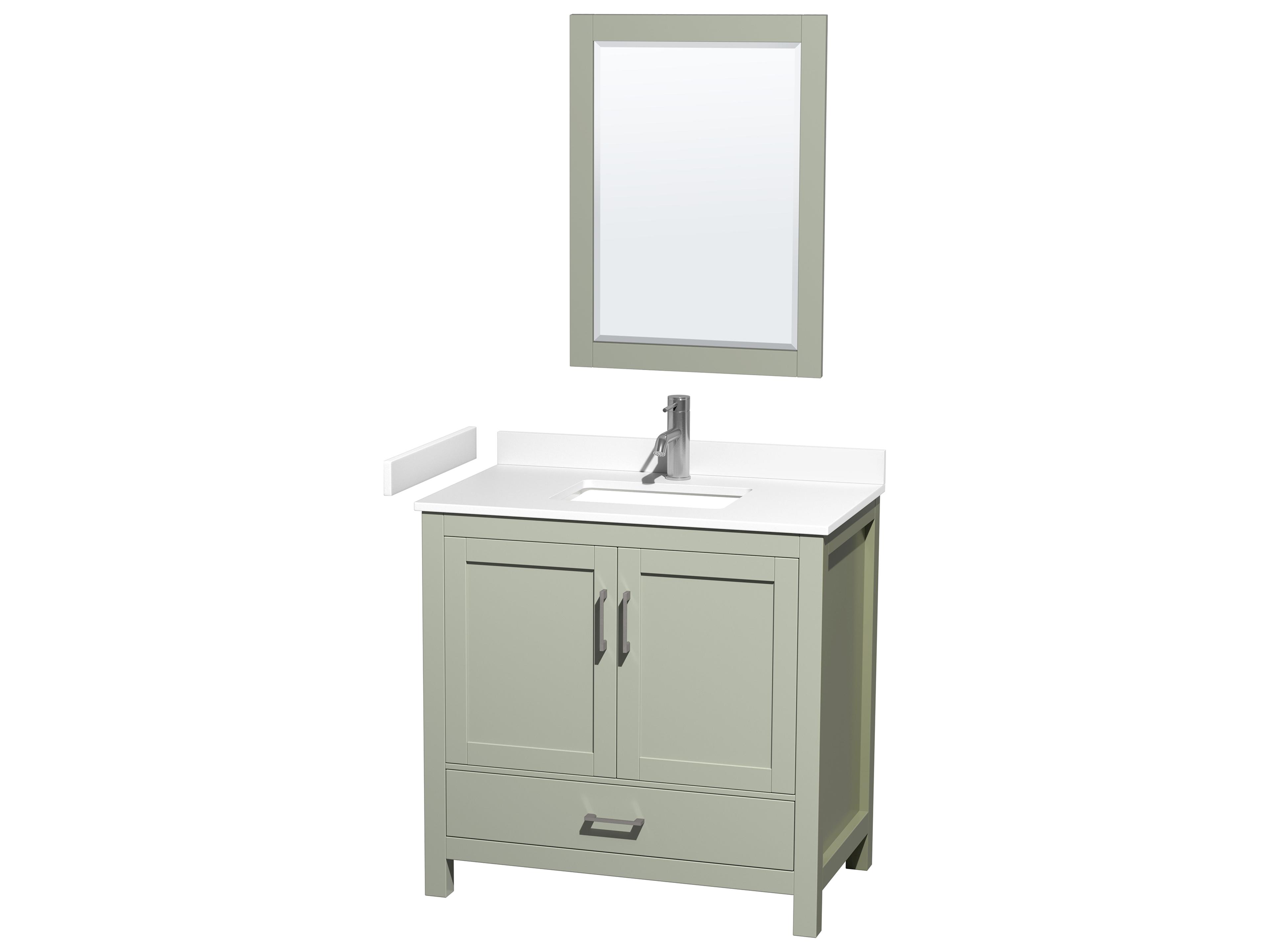 Wyndham Collection Sheffield 36" Light Green Vanity with 24" Mirror