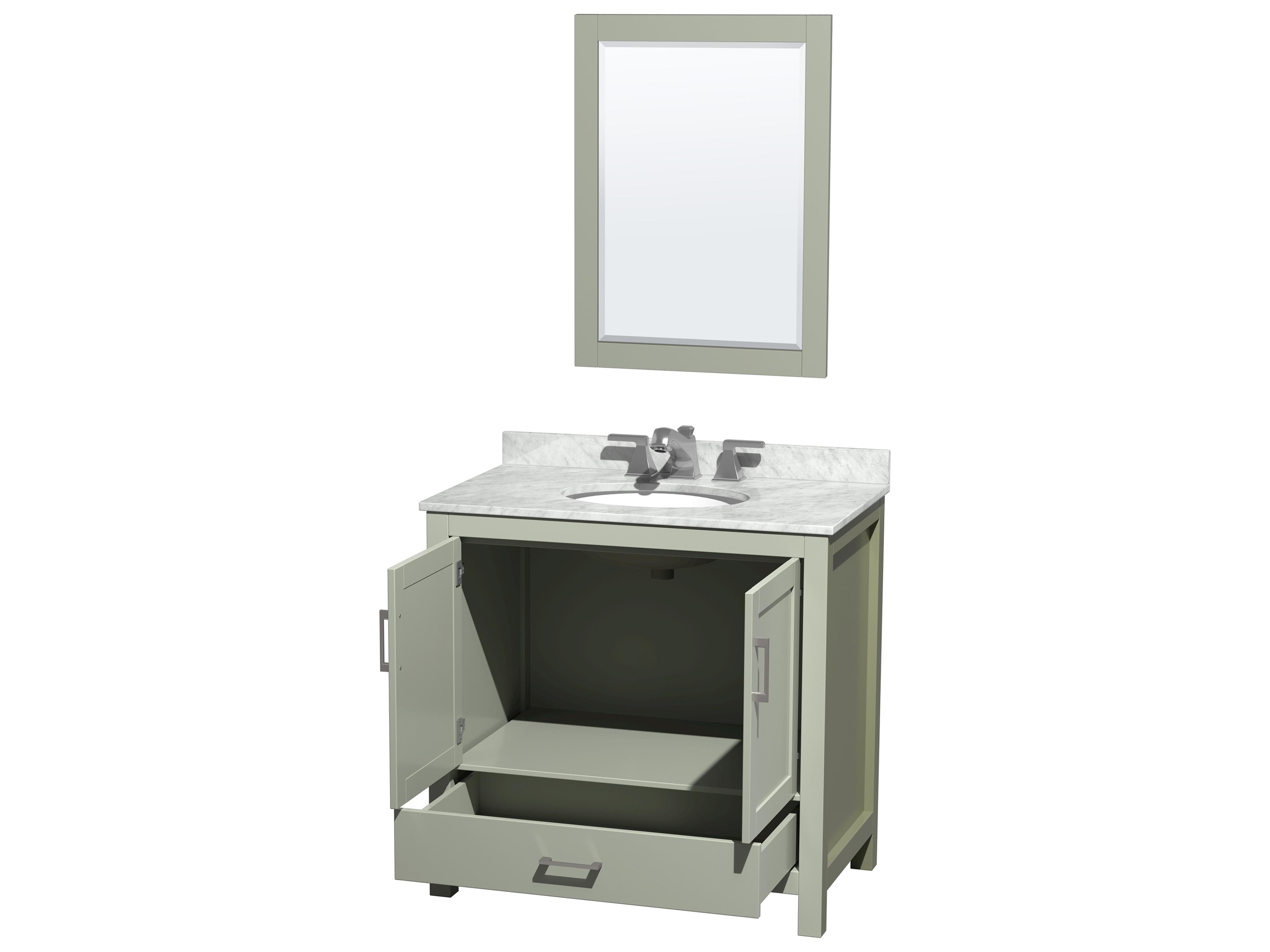 Wyndham Collection Sheffield 36" Light Green Vanity