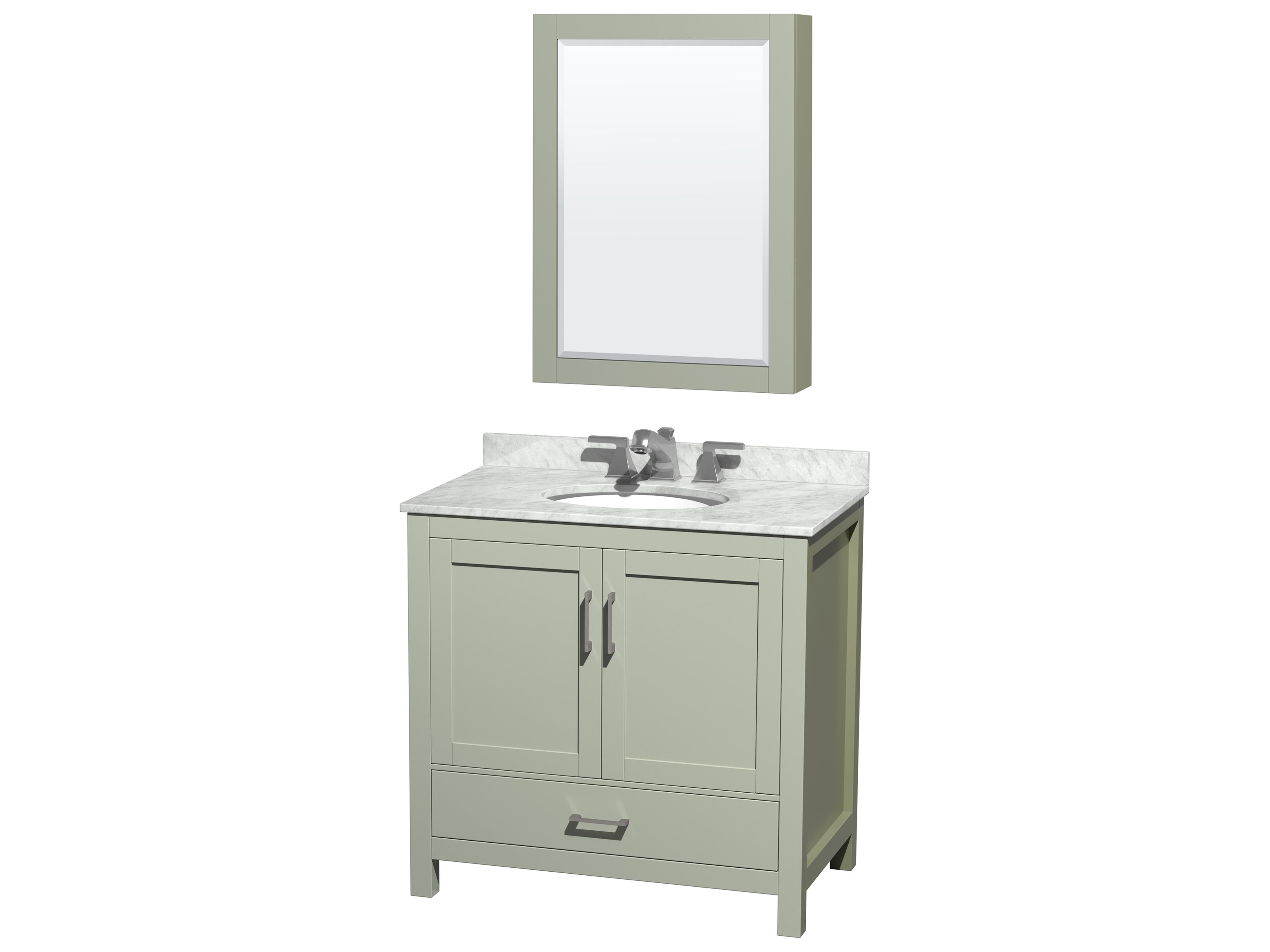Wyndham Collection Sheffield 36" Light Green Vanity
